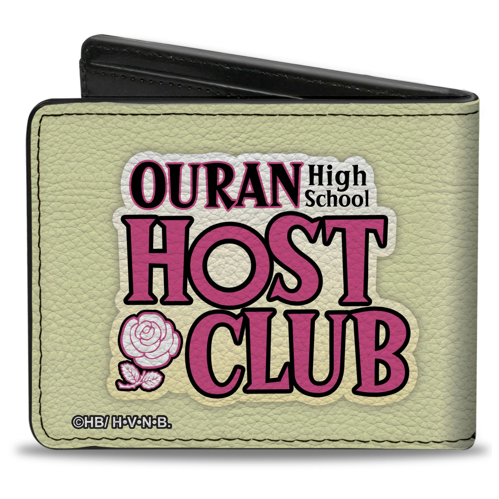 Bi-Fold Wallet - OURAN HIGH SCHOOL HOST CLUB Haruhi and Tamaki Pose and Title Logo Yellow/Pinks Bi-Fold Wallets Ouran High School Host Club