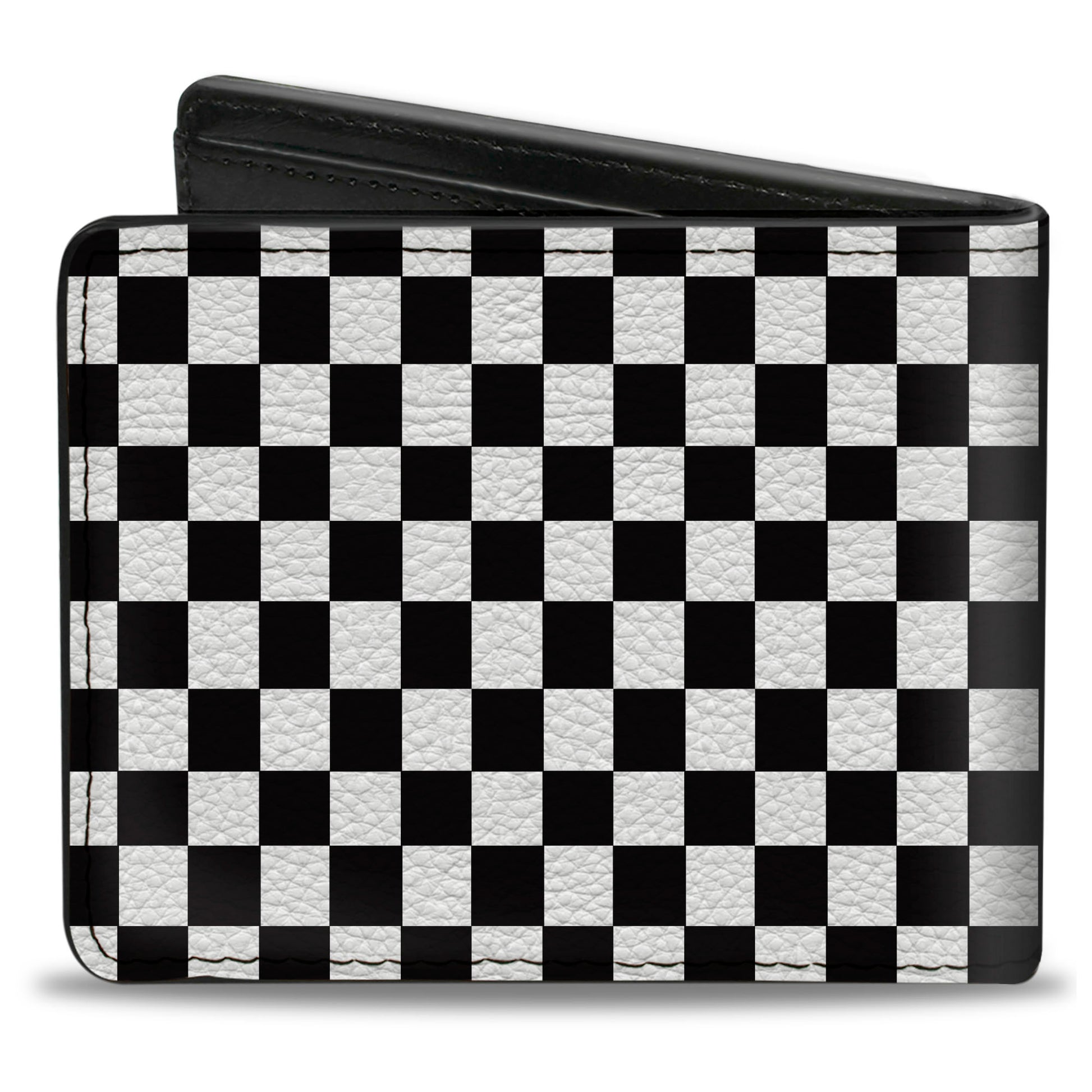 Bi-Fold Wallet - Carroll Shelby 60 YEARS-SHELBY SINCE 1962 Checker Logo Black White Bi-Fold Wallets Shelby