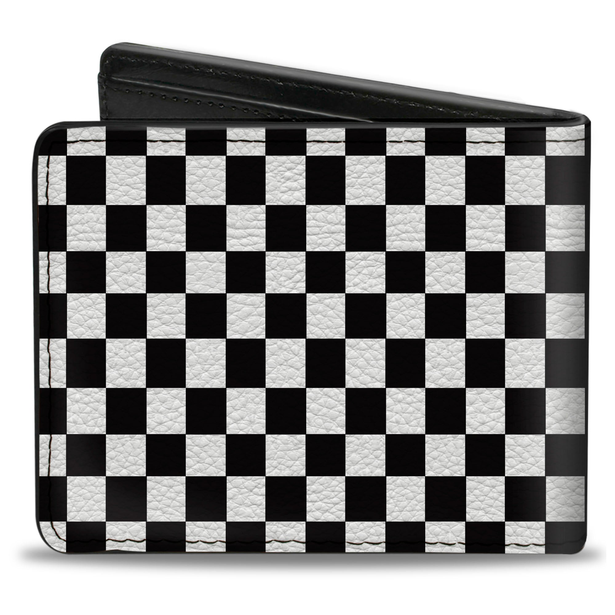 Bi-Fold Wallet - Carroll Shelby 60 YEARS-SHELBY SINCE 1962 Checker Logo Black White Bi-Fold Wallets Shelby