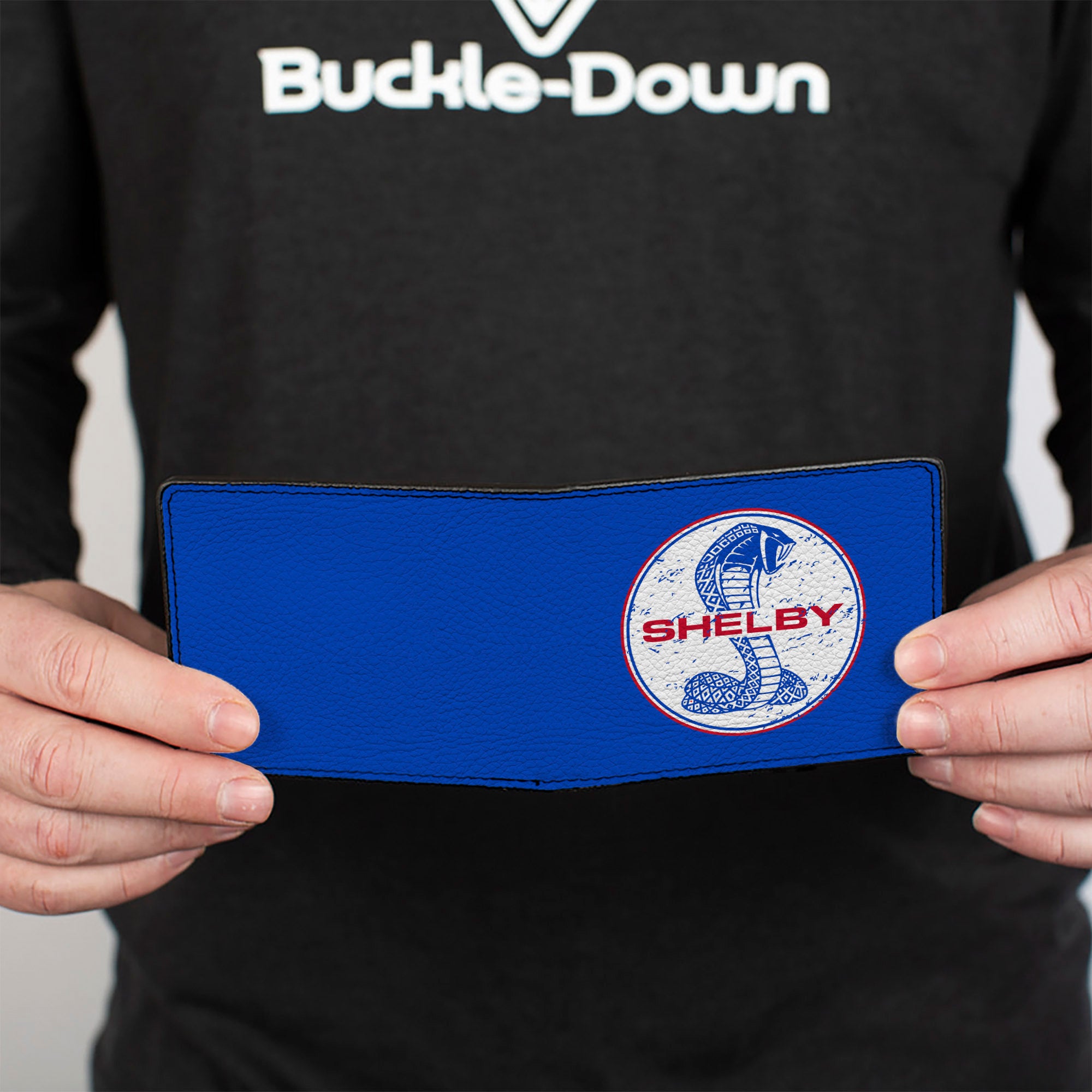 Bi-Fold Wallet - SHELBY Tiffany Split Weathered Blue Red White Bi-Fold Wallets Shelby