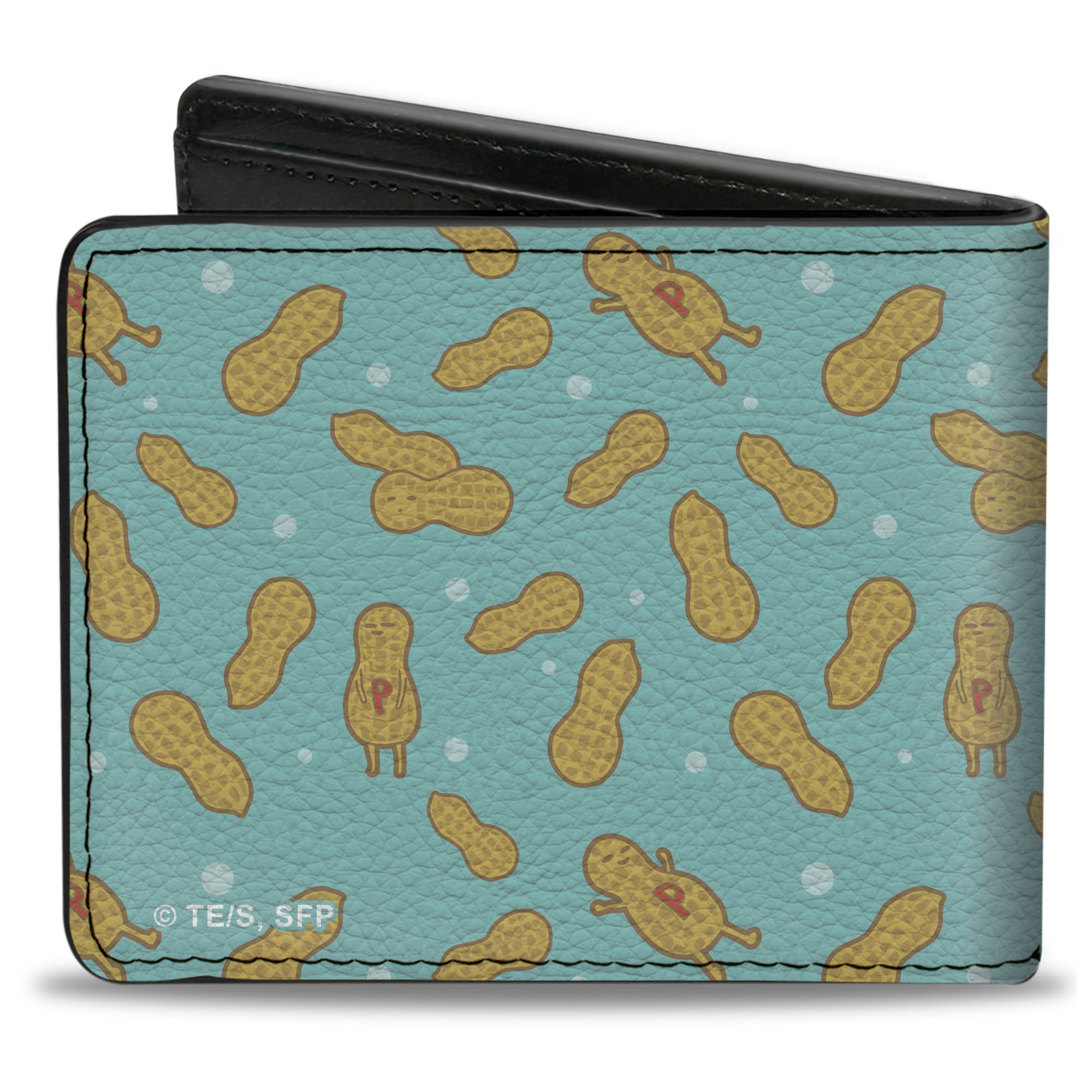 Bi-Fold Wallet - Spy x Family Anya's Peanuts Scattered and Title Logo Light Blue Bi-Fold Wallets Spy x Family