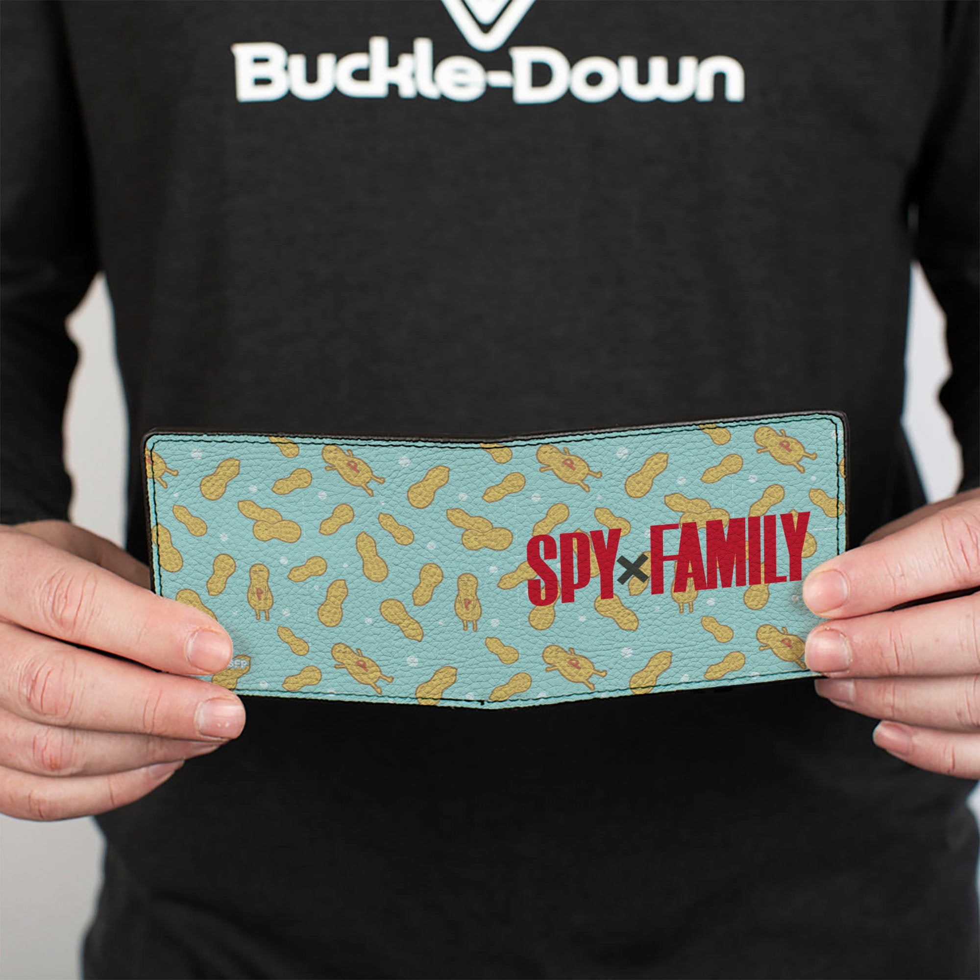 Bi-Fold Wallet - Spy x Family Anya's Peanuts Scattered and Title Logo Light Blue Bi-Fold Wallets Spy x Family