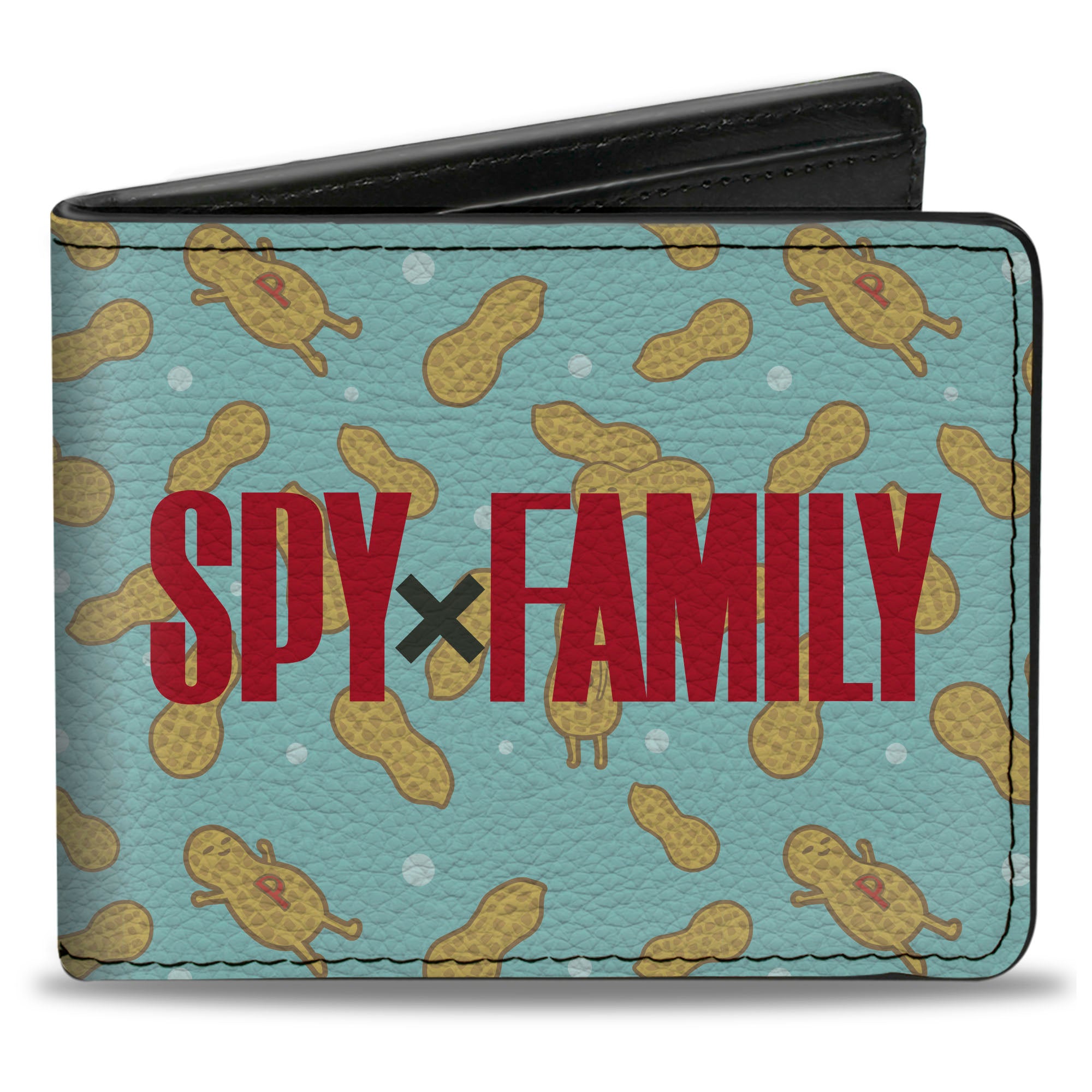 Bi-Fold Wallet - Spy x Family Anya's Peanuts Scattered and Title Logo Light Blue Bi-Fold Wallets Spy x Family