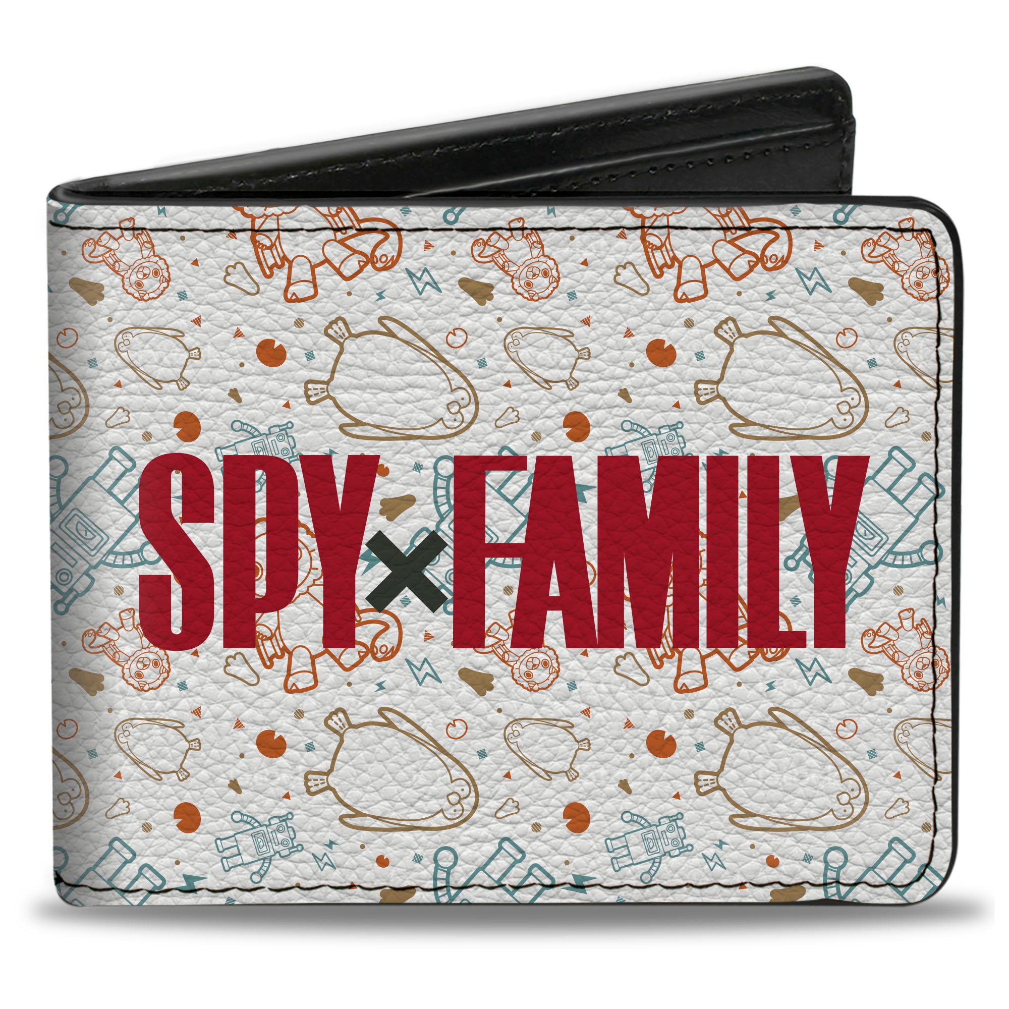 Bi-Fold Wallet - Spy x Family Anya Icons Scattered and Title Logo White/Orange/Blue Bi-Fold Wallets Spy x Family