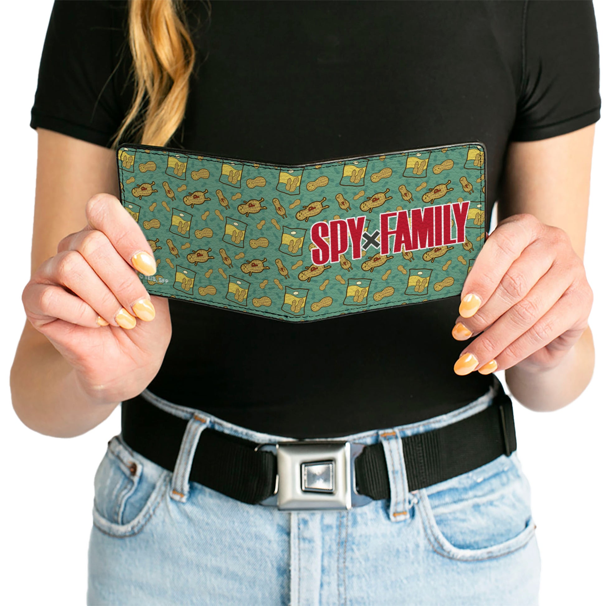 Bi-Fold Wallet - Spy x Family Peanuts Scattered and Title Logo Blue-Green Bi-Fold Wallets Spy x Family