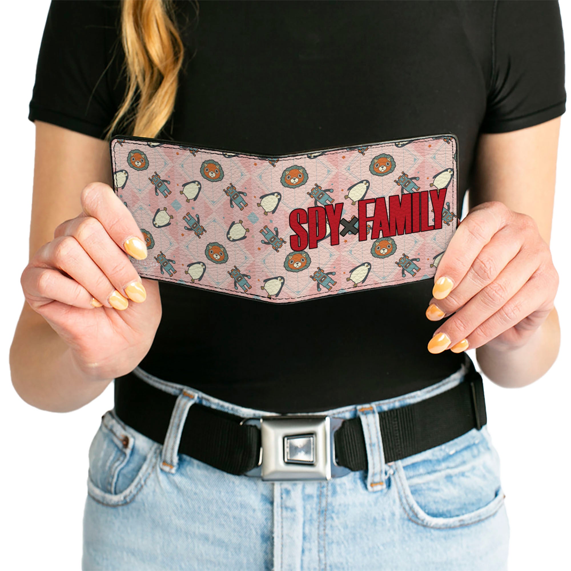 Bi-Fold Wallet - Spy x Family Anya Icons Plaid and Title Logo Pinks Bi-Fold Wallets Spy x Family