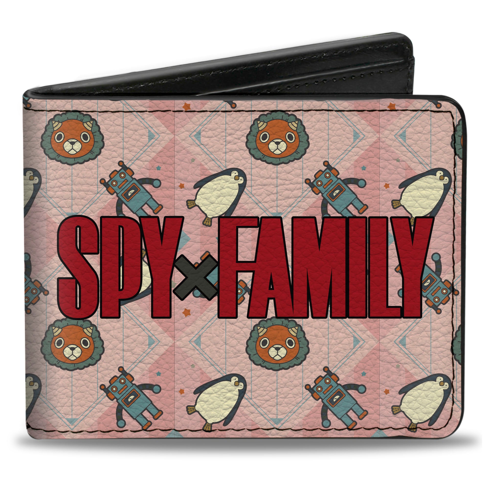 Bi-Fold Wallet - Spy x Family Anya Icons Plaid and Title Logo Pinks Bi-Fold Wallets Spy x Family