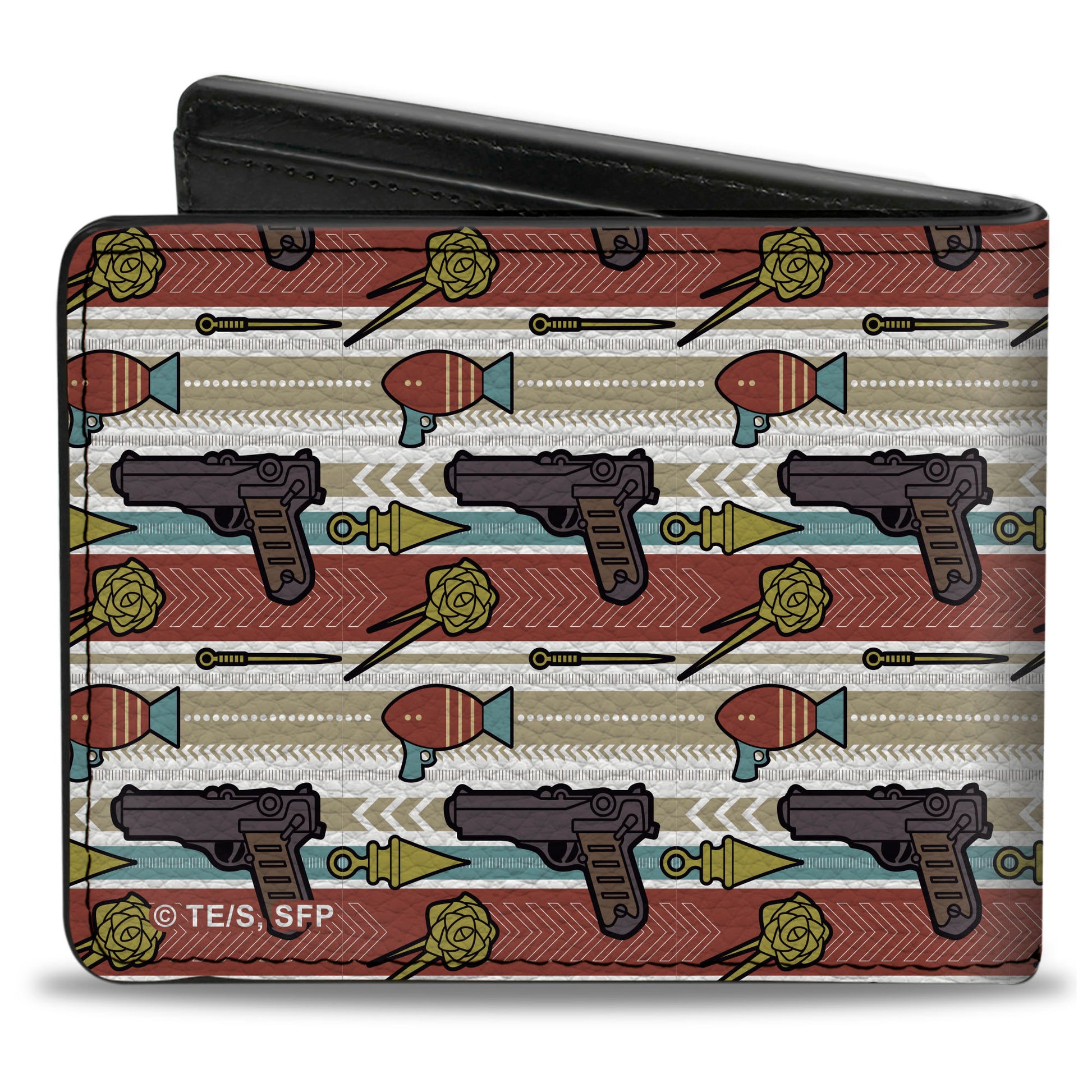 Bi-Fold Wallet - Spy x Family Weapons Stripe and Title Logo Multi Color Bi-Fold Wallets Spy x Family