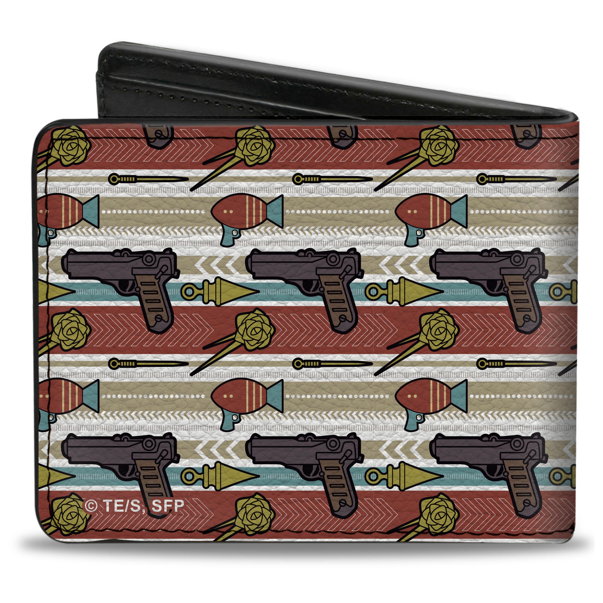 Bi-Fold Wallet - Spy x Family Weapons Stripe and Title Logo Multi Color Bi-Fold Wallets Spy x Family