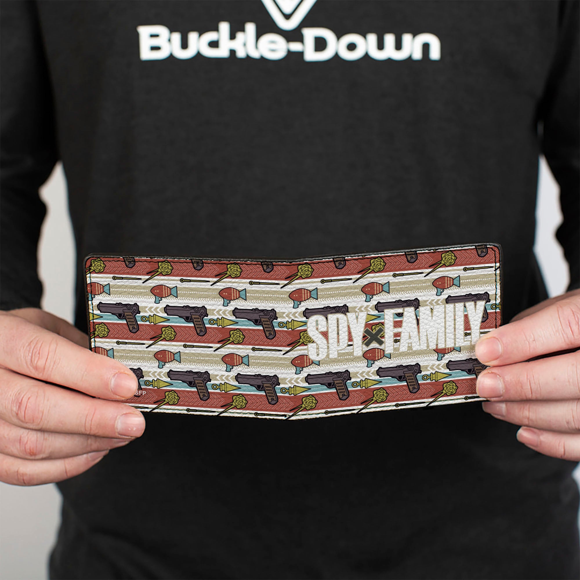 Bi-Fold Wallet - Spy x Family Weapons Stripe and Title Logo Multi Color Bi-Fold Wallets Spy x Family