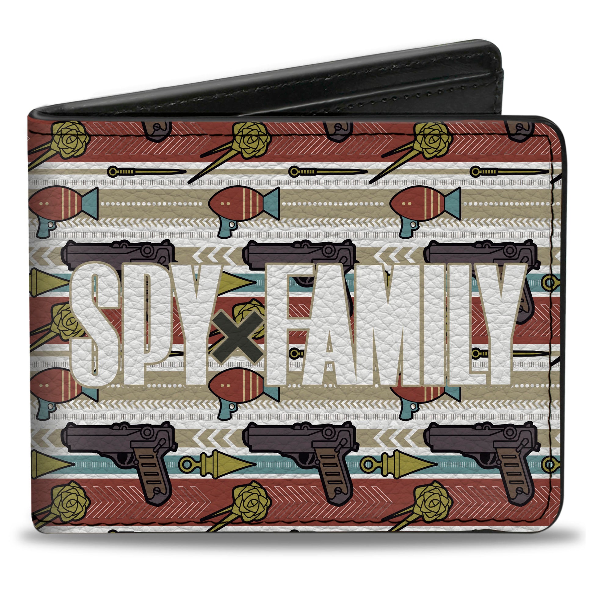 Bi-Fold Wallet - Spy x Family Weapons Stripe and Title Logo Multi Color Bi-Fold Wallets Spy x Family