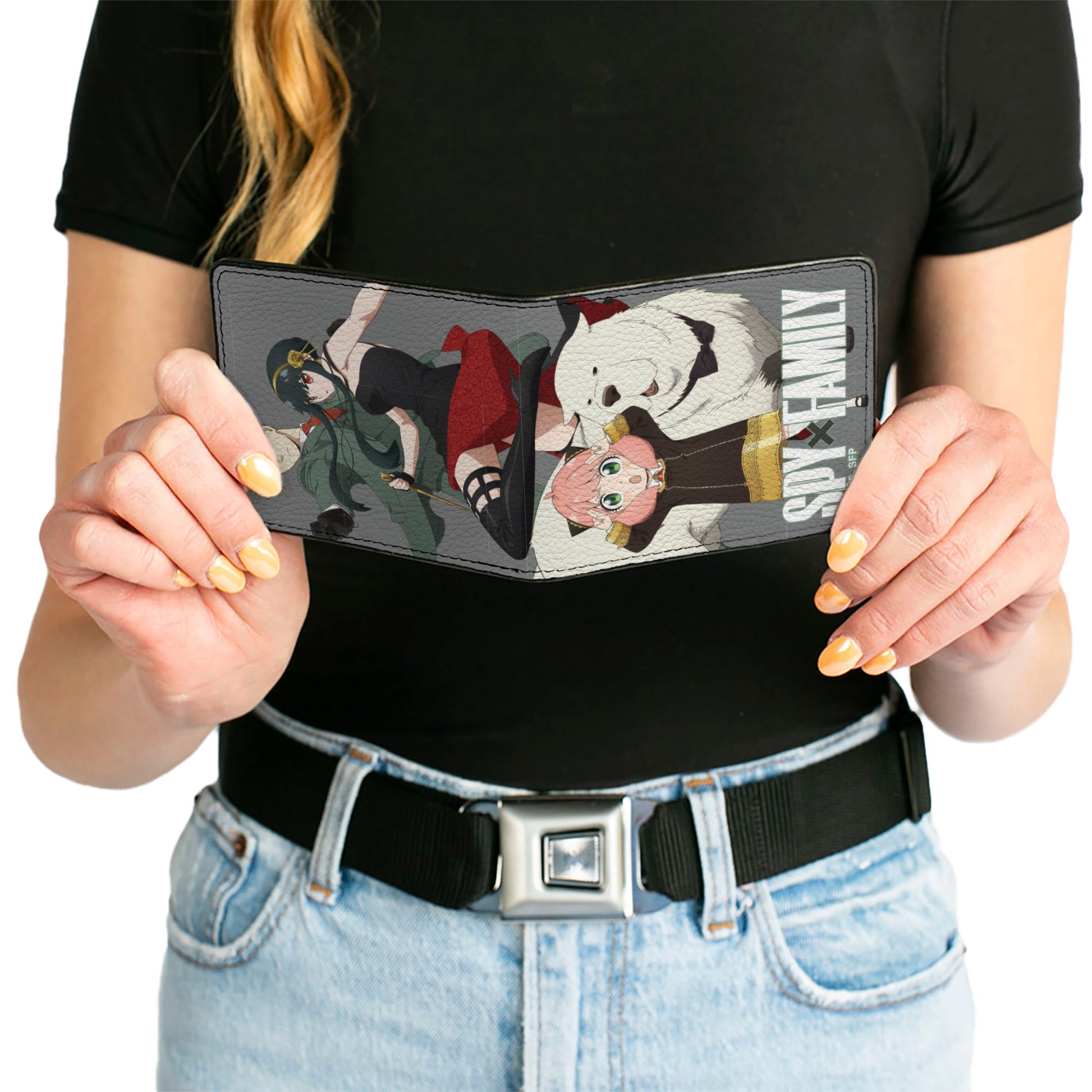 Bi-Fold Wallet - SPY x FAMILY Forger Family with Bondo Action Pose Gray/White Bi-Fold Wallets Spy x Family