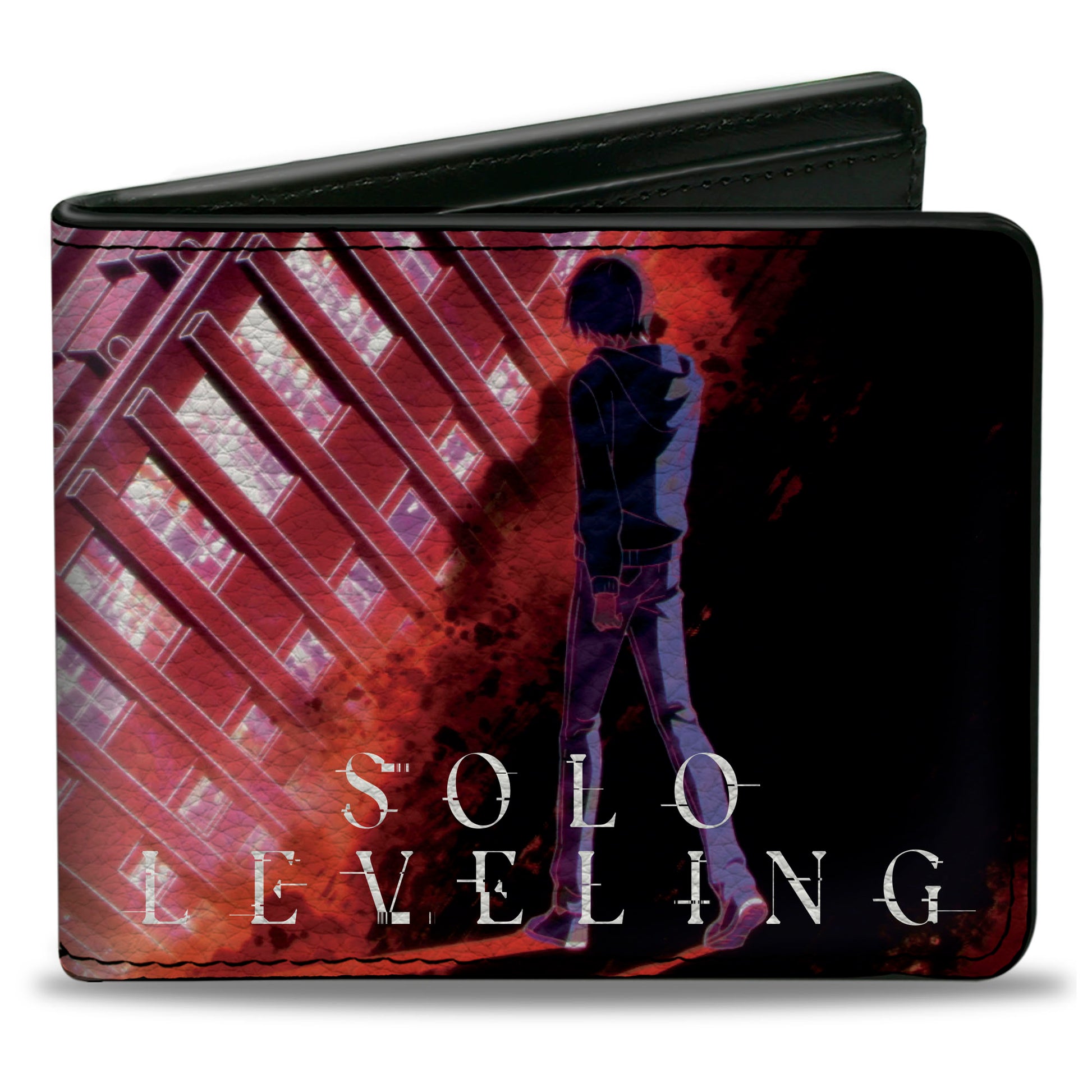 Bi-Fold Wallet - SOLO LEVELING Sung Jinwoo Pose and Title Logo Bi-Fold Wallets Solo Leveling