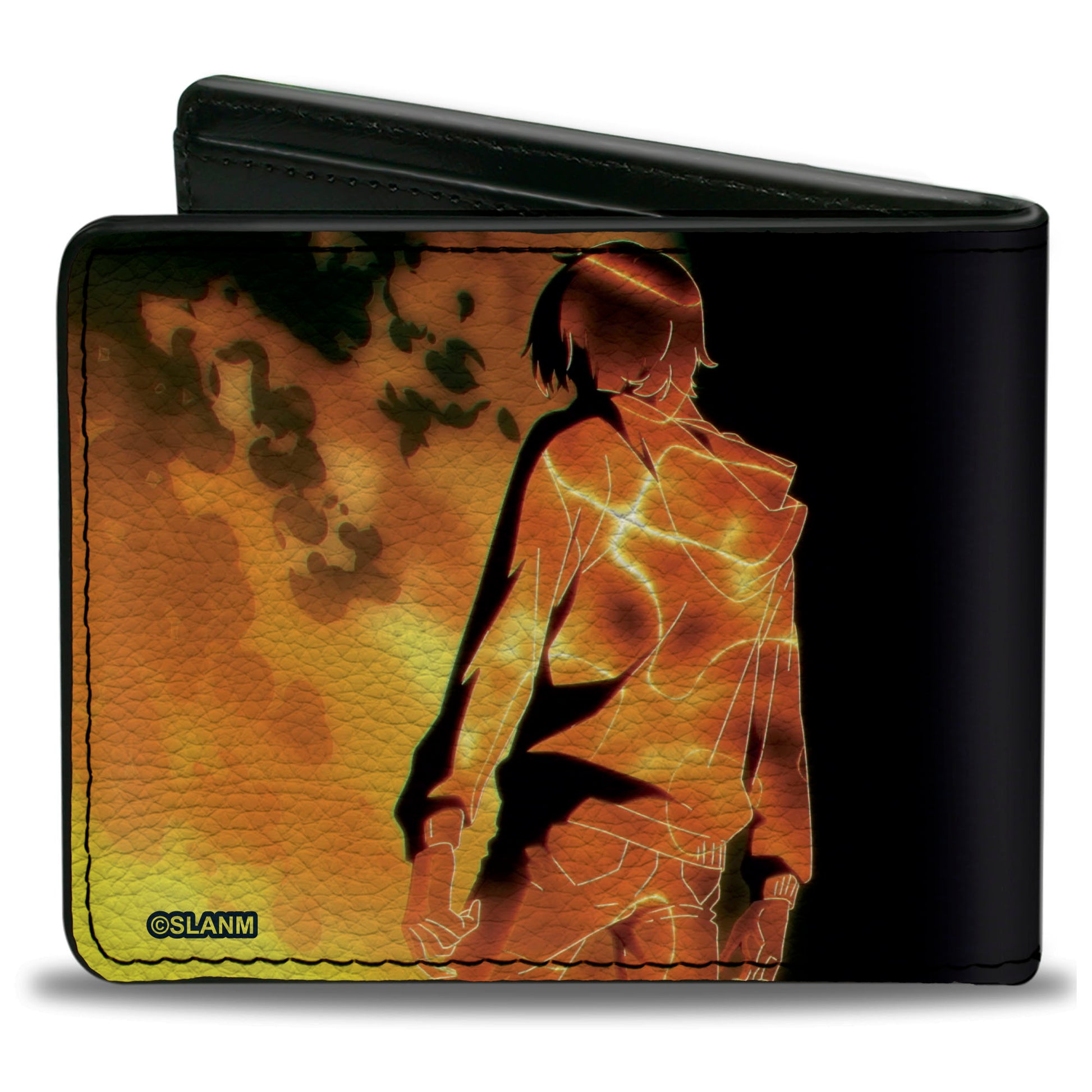 Bi-Fold Wallet - SOLO LEVELING Sung Jinwoo Blue and Red Flame Poses and Title Logo Bi-Fold Wallets Solo Leveling