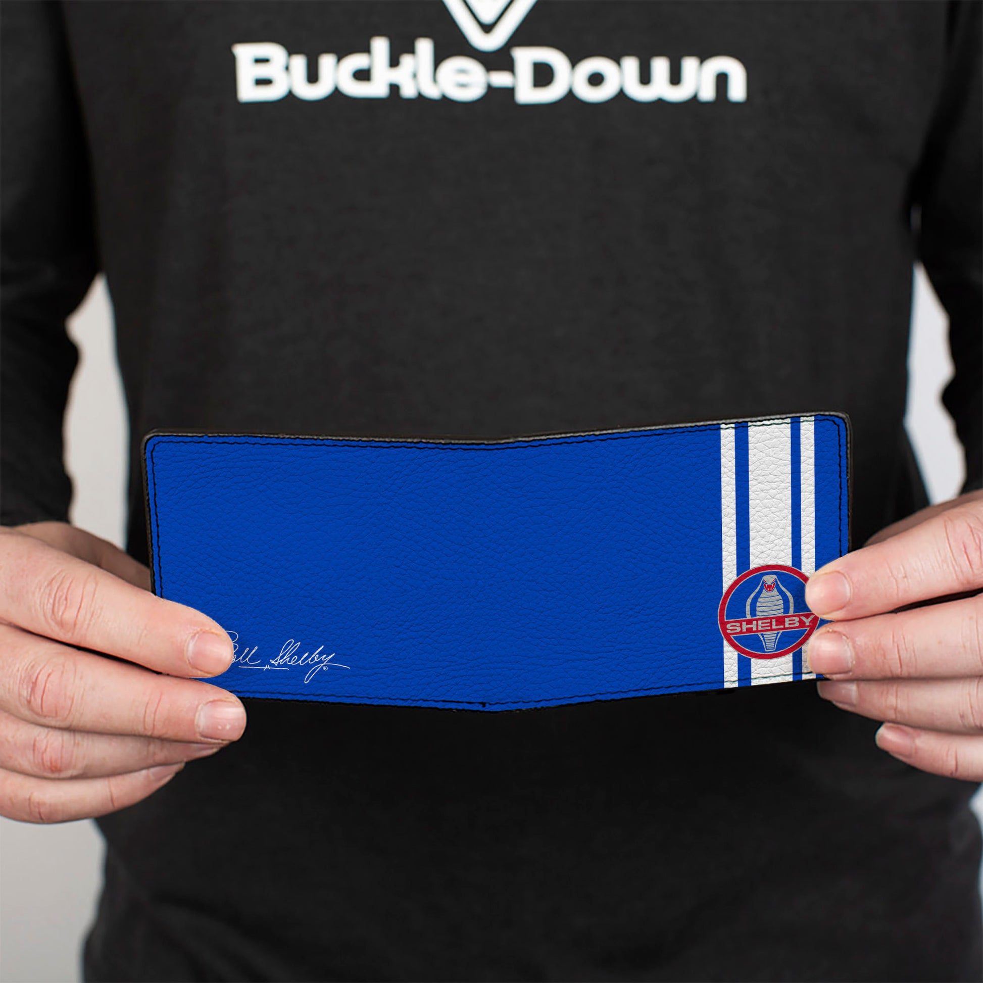 Bi-Fold Wallet - SHELBY Cobra 3-Stripe + Signature Blue White Gray Red Bi-Fold Wallets Shelby