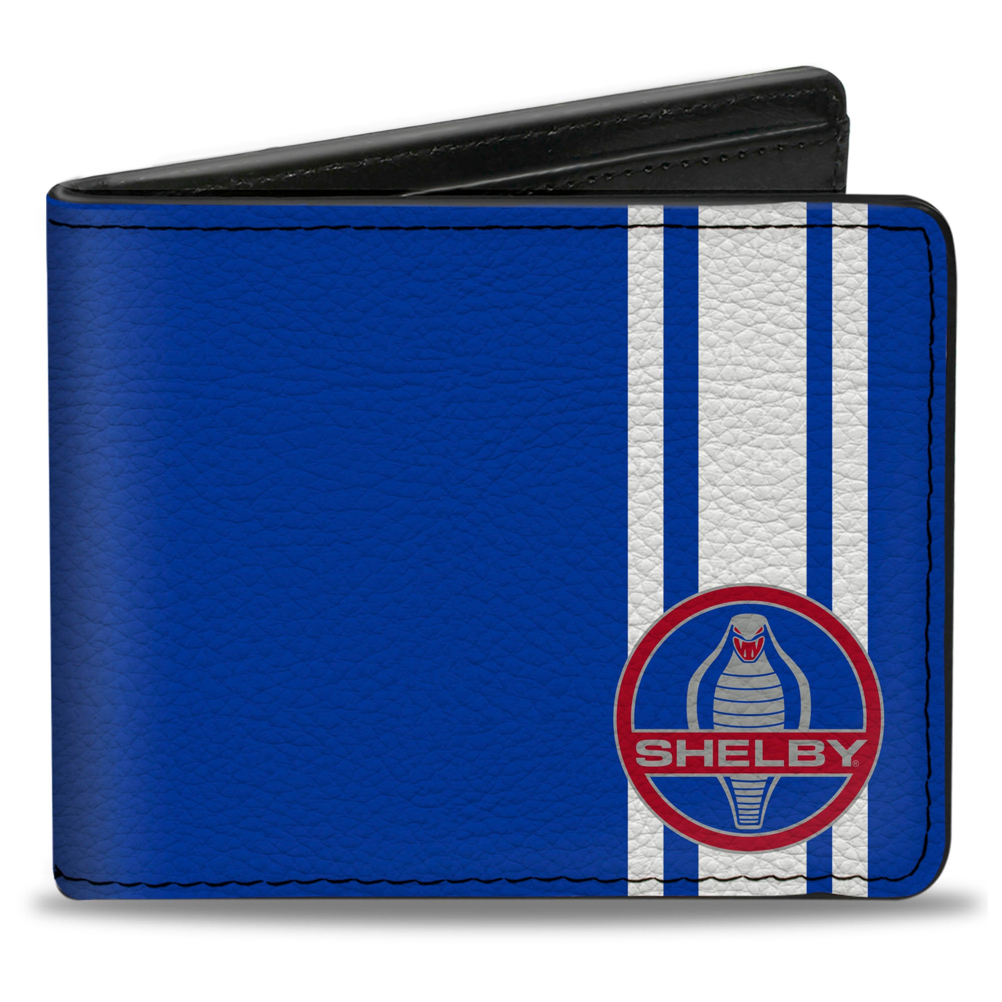 Bi-Fold Wallet - SHELBY Cobra 3-Stripe + Signature Blue White Gray Red Bi-Fold Wallets Shelby