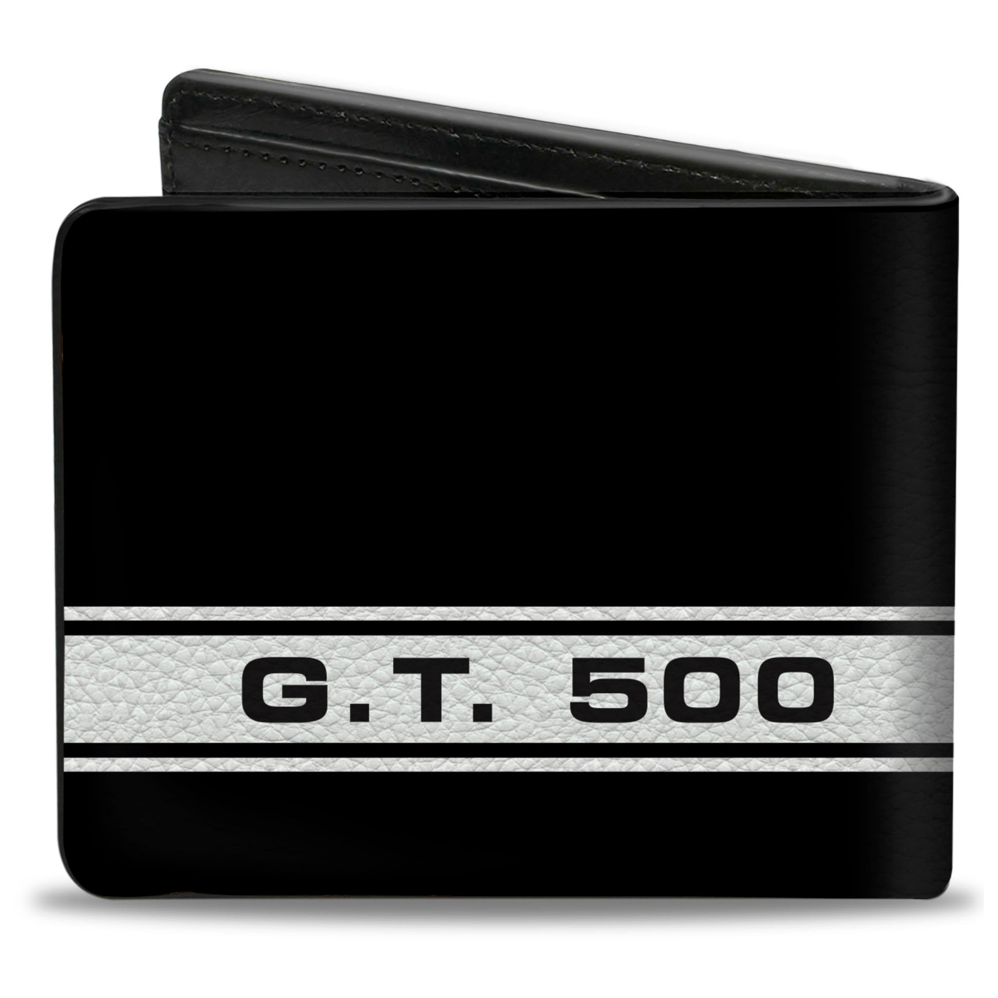 Bi-Fold Wallet - SHELBY GT 500 Cobra Box Stripe Black White Gray Bi-Fold Wallets Shelby