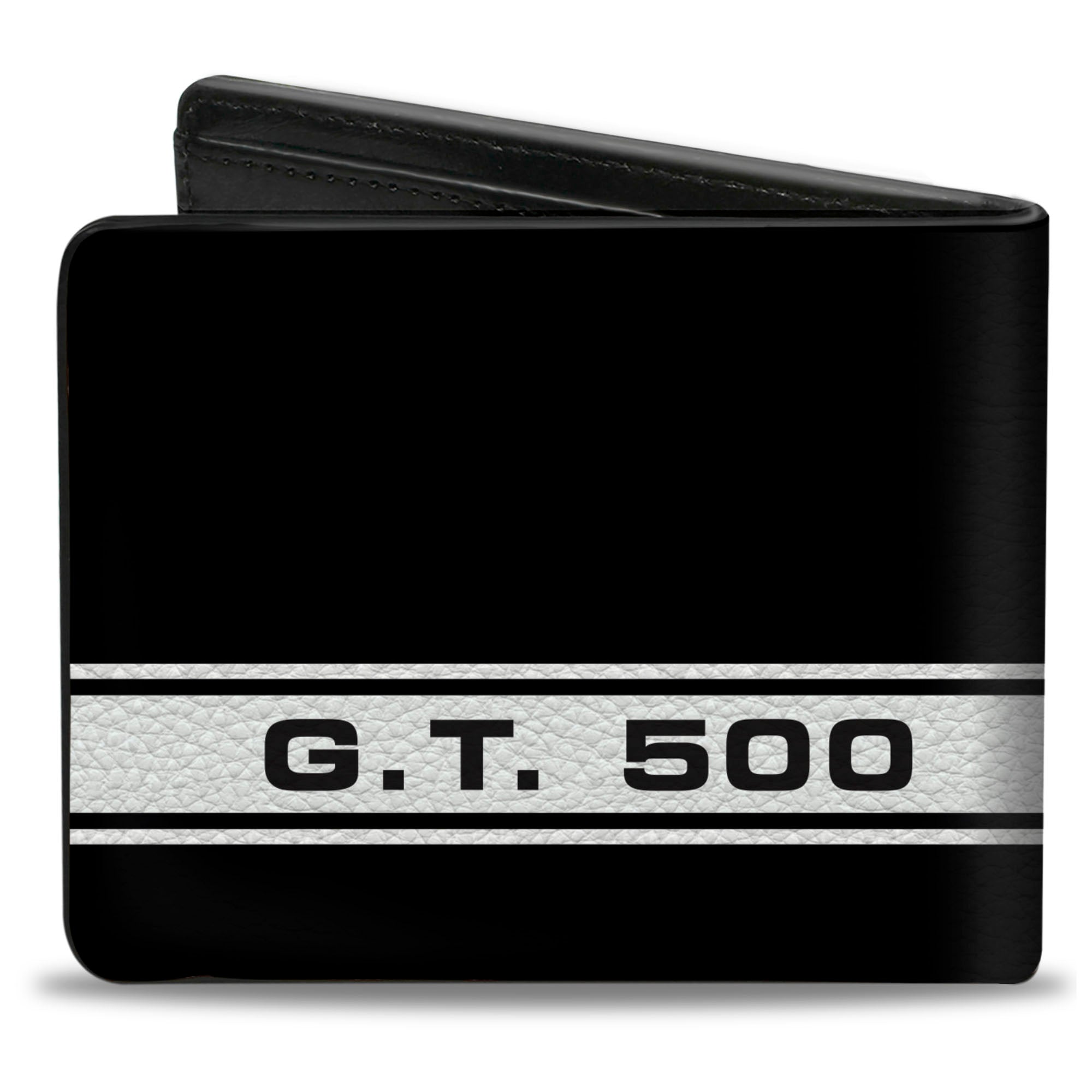 Bi-Fold Wallet - SHELBY GT 500 Cobra Box Stripe Black White Gray Bi-Fold Wallets Shelby