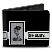 Bi-Fold Wallet - SHELBY GT 500 Cobra Box Stripe Black White Gray Bi-Fold Wallets Shelby
