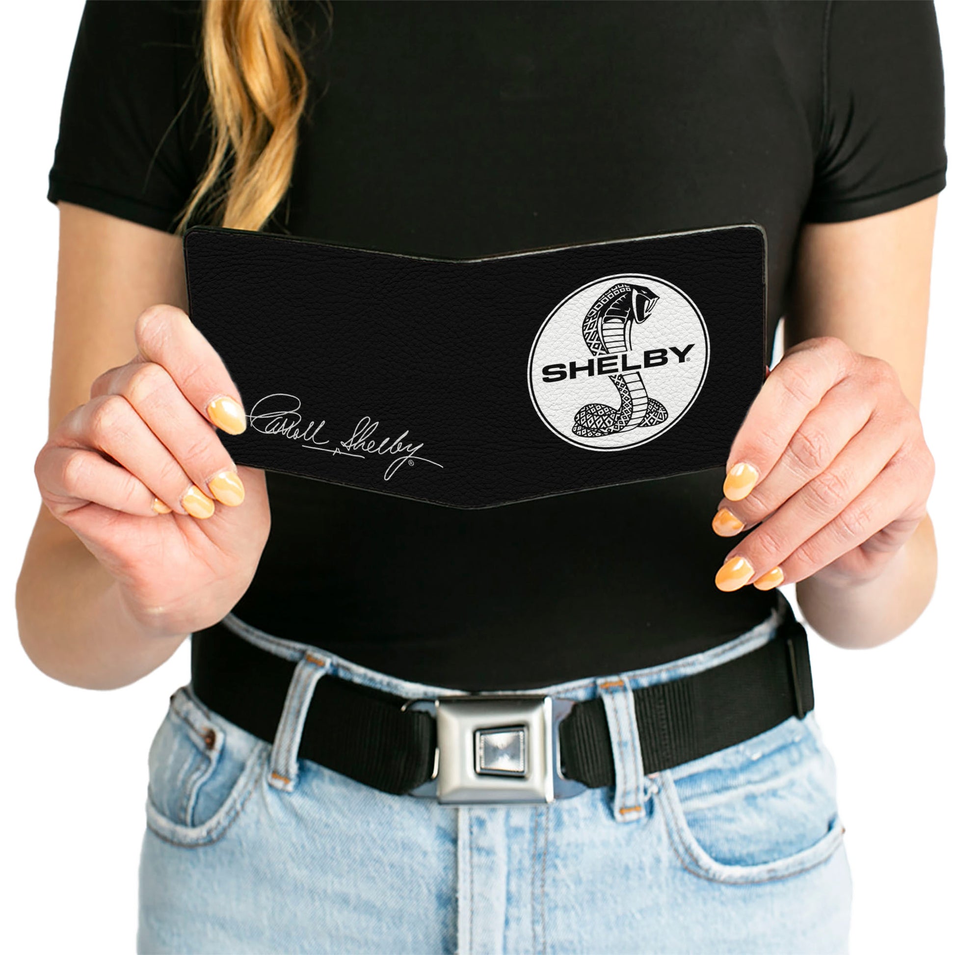 Bi-Fold Wallet - SHELBY Tiffany Split + Signature Black White Bi-Fold Wallets Shelby