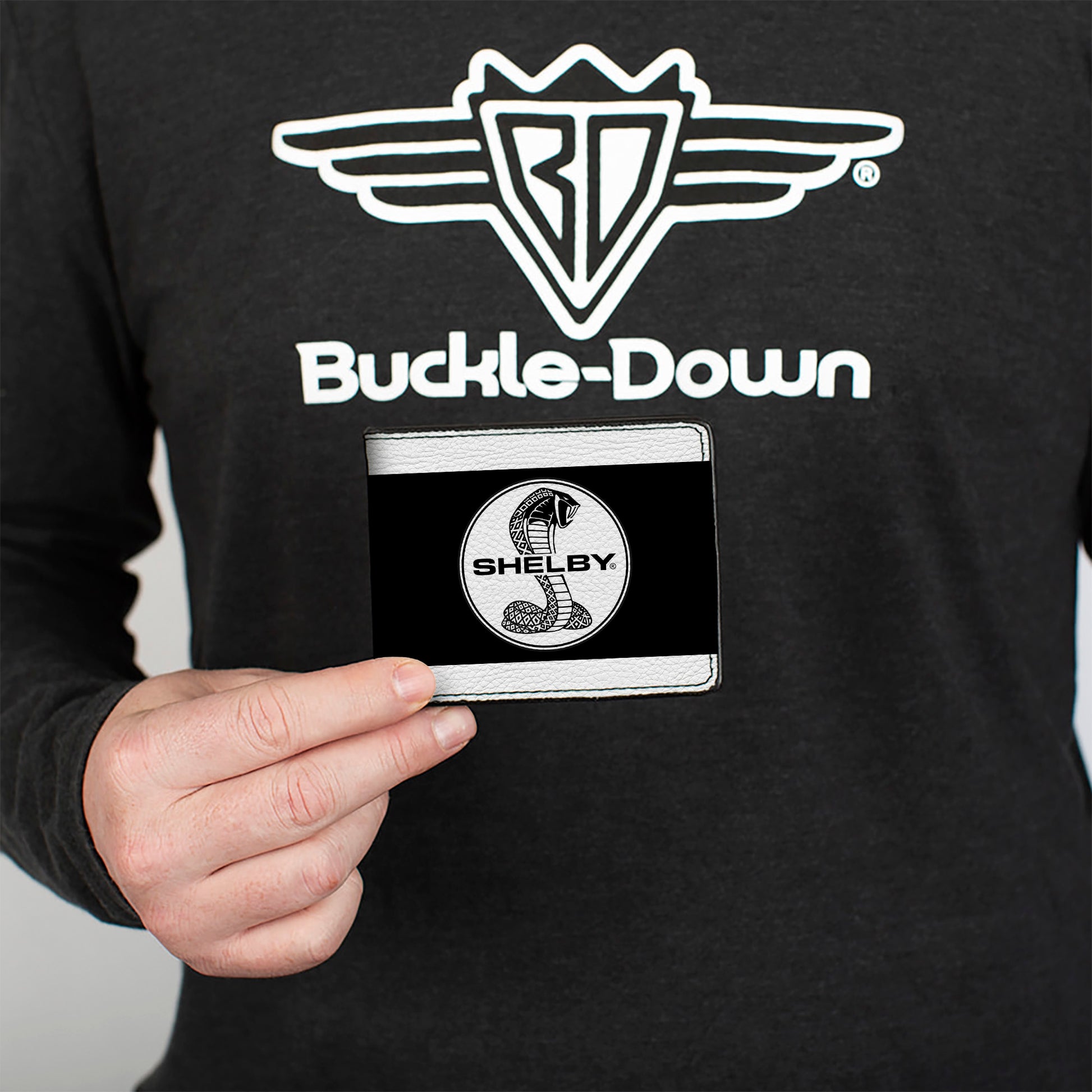 Bi-Fold Wallet - SHELBY Tiffany Split Stripe White Black Bi-Fold Wallets Shelby