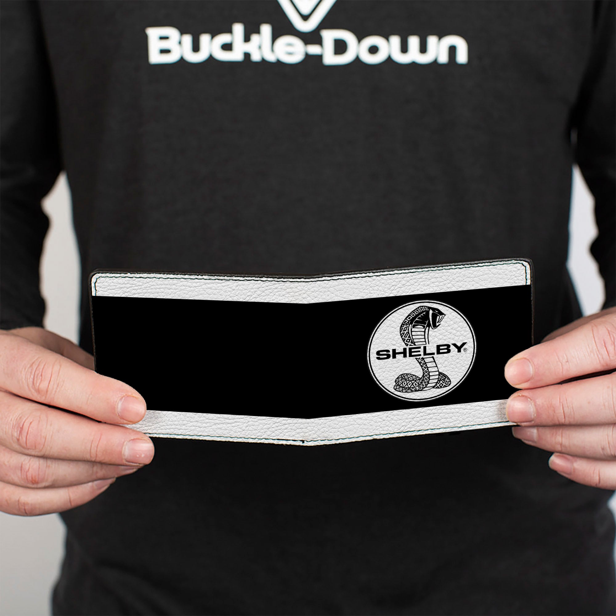 Bi-Fold Wallet - SHELBY Tiffany Split Stripe White Black Bi-Fold Wallets Shelby