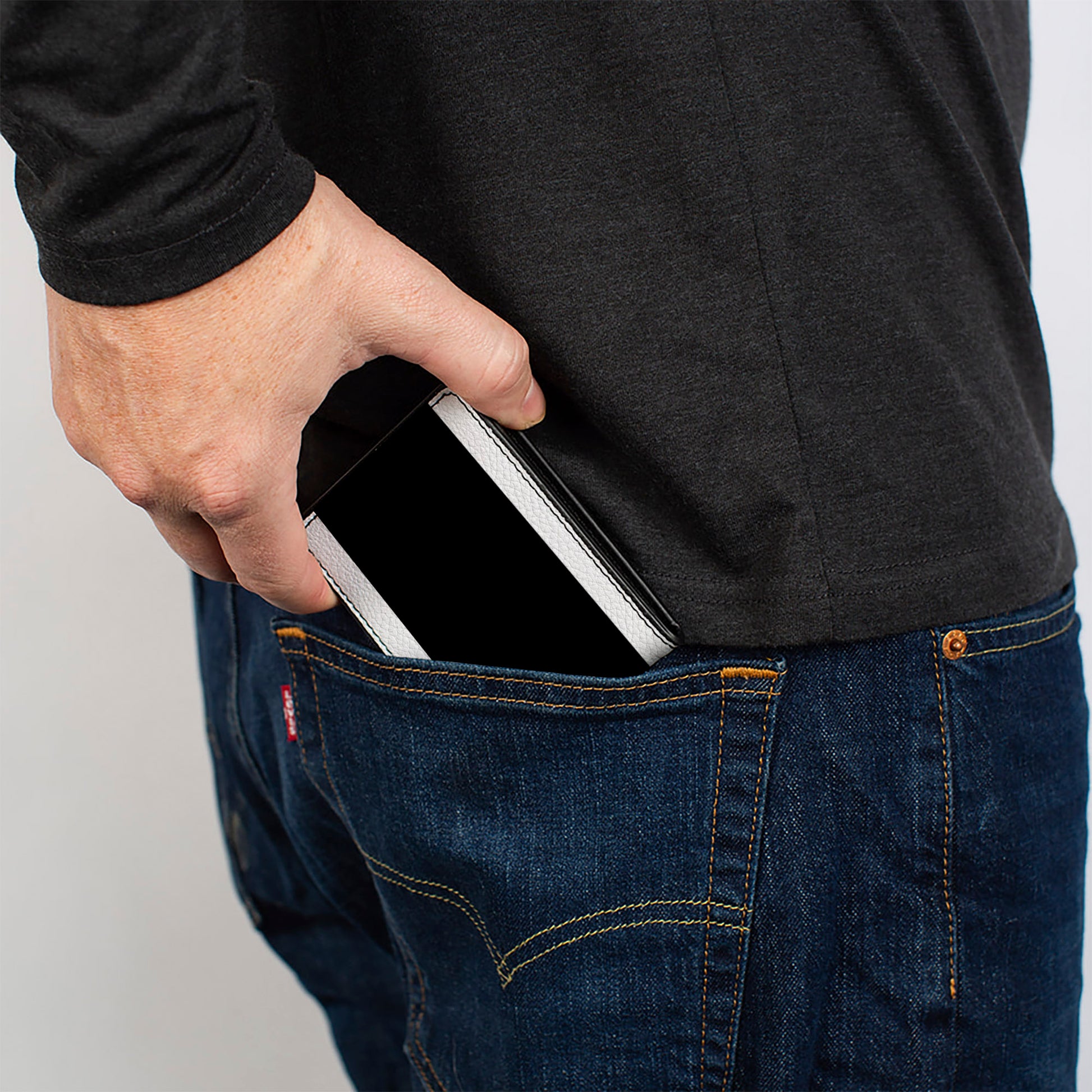 Bi-Fold Wallet - SHELBY Tiffany Split Stripe White Black Bi-Fold Wallets Shelby