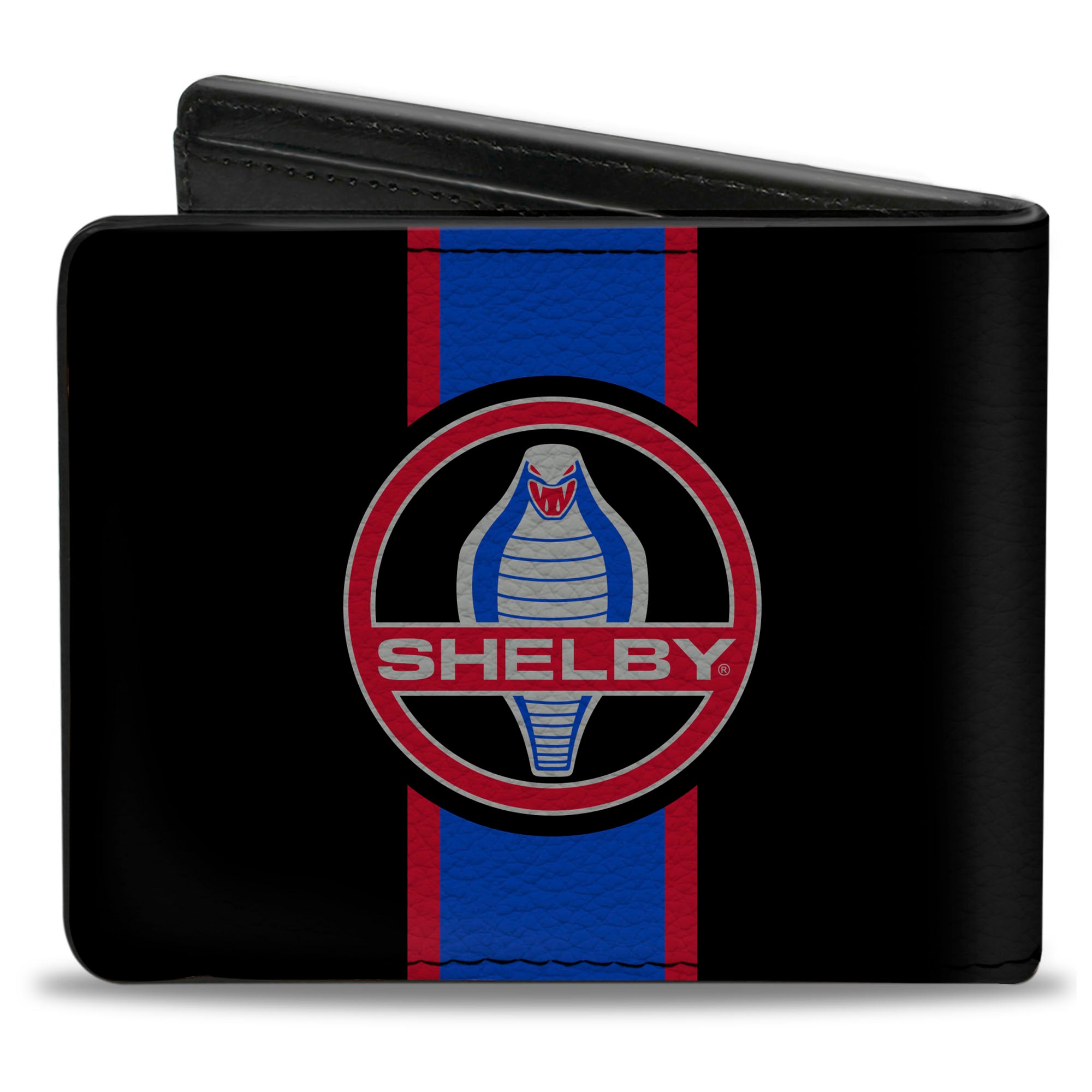 Bi-Fold Wallet - SHELBY Cobra Center Stripe Black Gray Red Blue Bi-Fold Wallets Shelby
