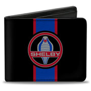 Bi-Fold Wallet - SHELBY Cobra Center Stripe Black Gray Red Blue Bi-Fold Wallets Shelby