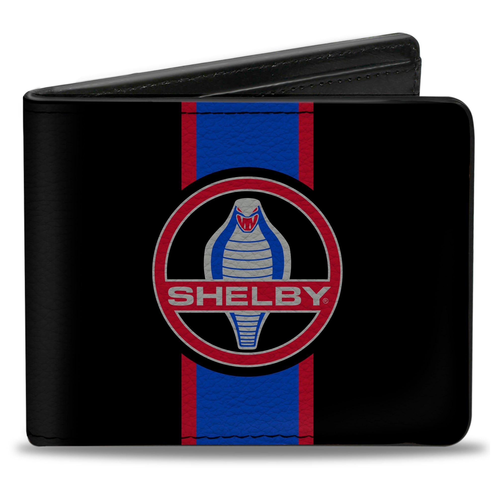 Bi-Fold Wallet - SHELBY Cobra Center Stripe Black Gray Red Blue Bi-Fold Wallets Shelby