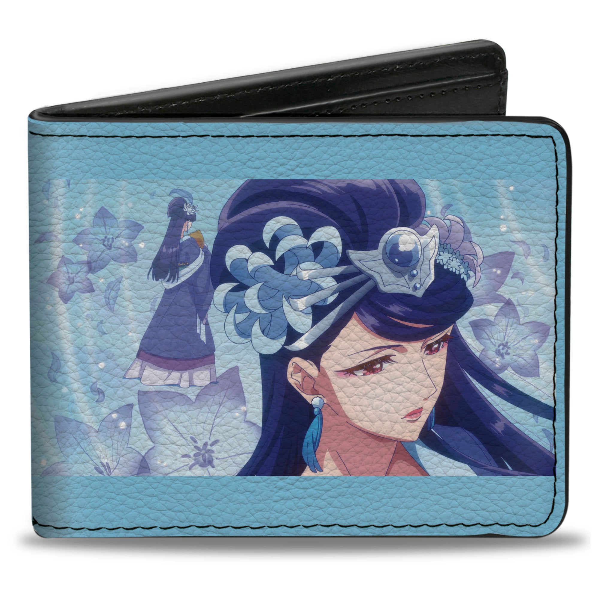Bi-Fold Wallet - THE APOTHECARY DIARIES Lady Lihua Wise Consort Pose and Title Logo Blue Bi-Fold Wallets The Apothecary Diaries