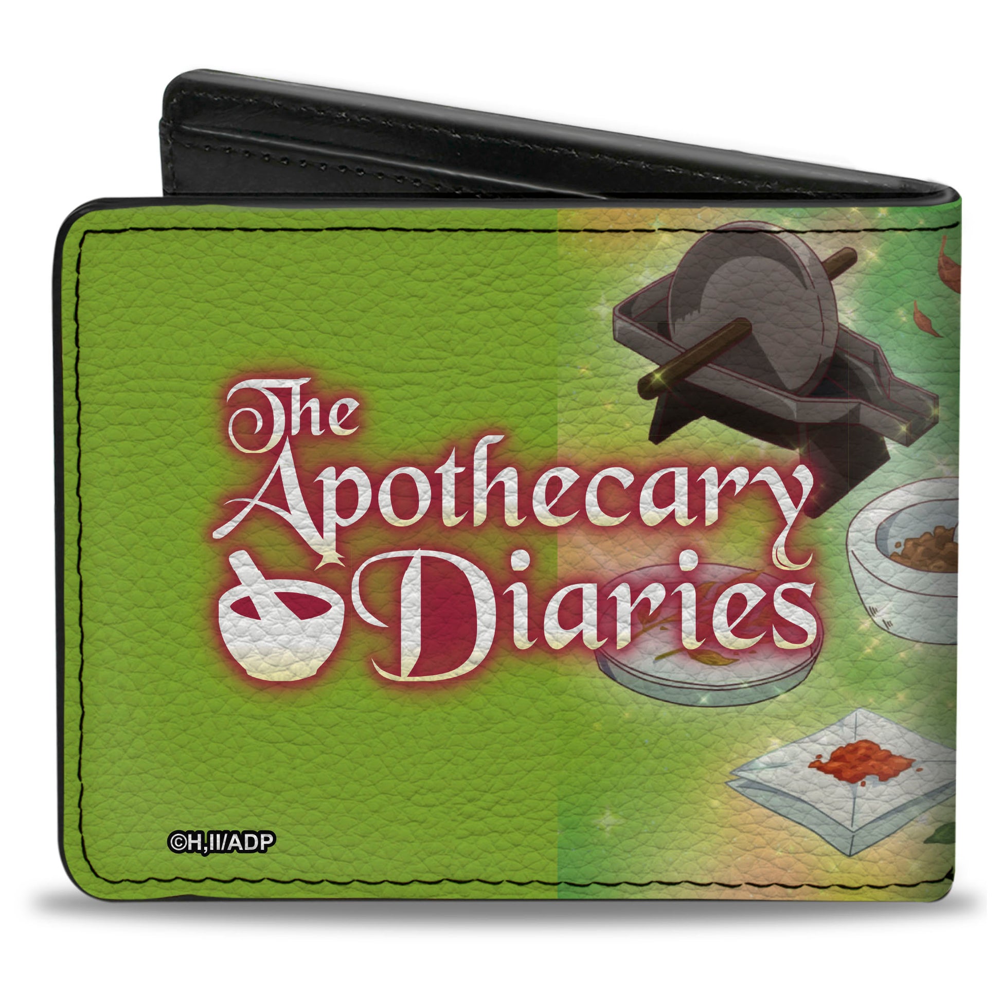 Bi-Fold Wallet - THE APOTHECARY DIARIES Chibi Maomao Pose and Title Logo Greens Bi-Fold Wallets The Apothercary Diaries