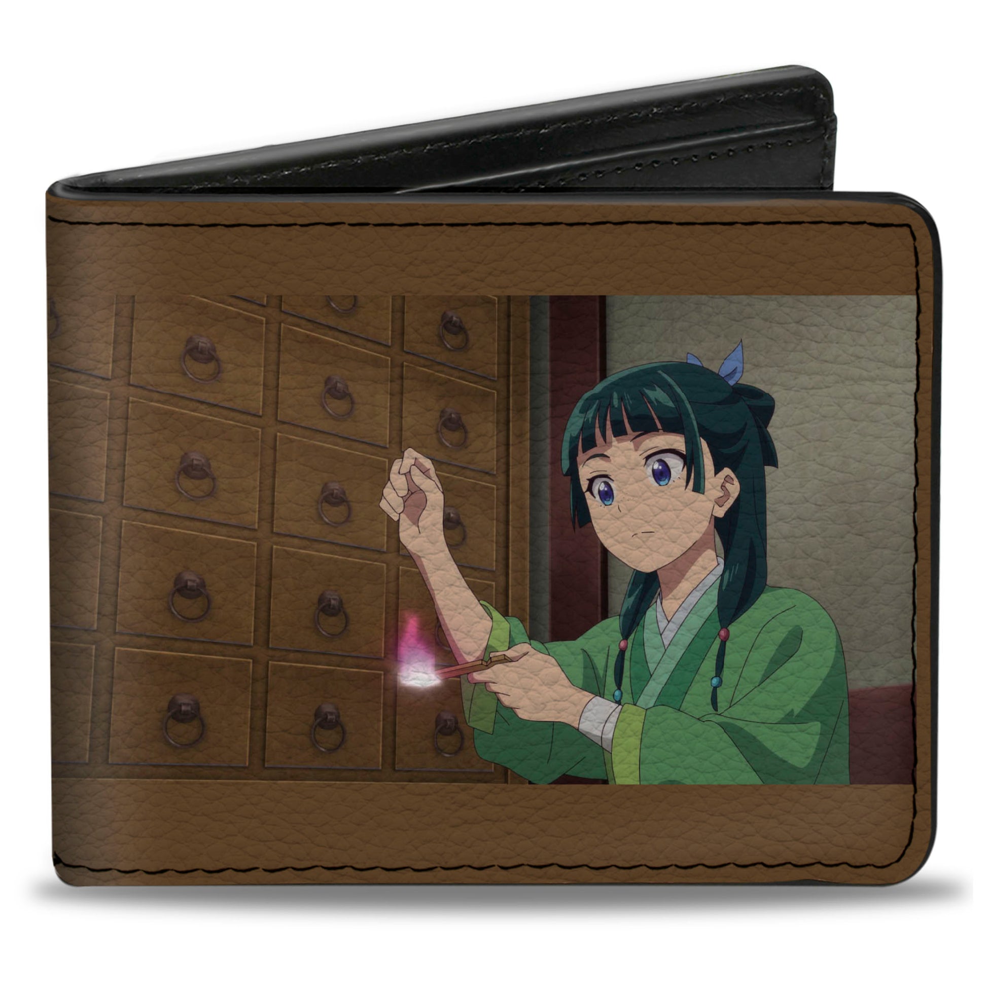 Bi-Fold Wallet - THE APOTHECARY DIARIES Mamao Pose and Title Logo Brown Bi-Fold Wallets The Apothecary Diaries