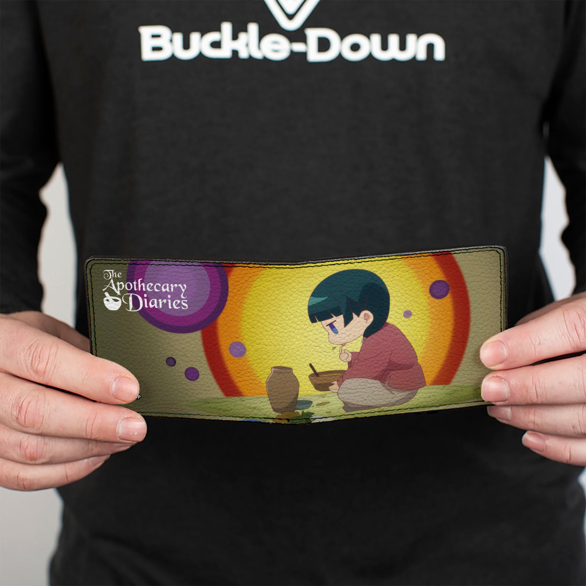 Bi-Fold Wallet - THE APOTHECARY DIARIES Maomao Eating Scene and Title Logo Yellows Bi-Fold Wallets The Apothercary Diaries