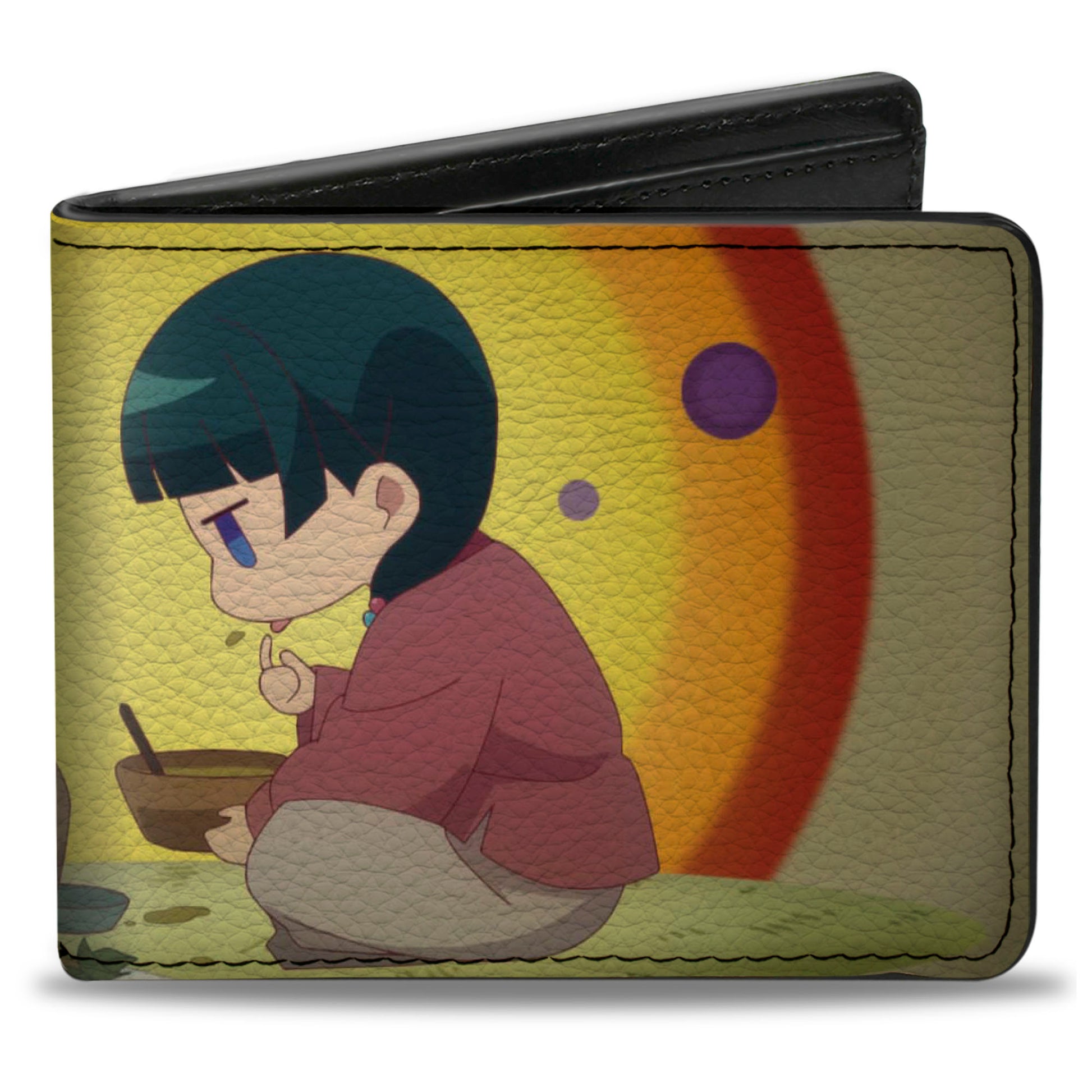 Bi-Fold Wallet - THE APOTHECARY DIARIES Maomao Eating Scene and Title Logo Yellows Bi-Fold Wallets The Apothercary Diaries