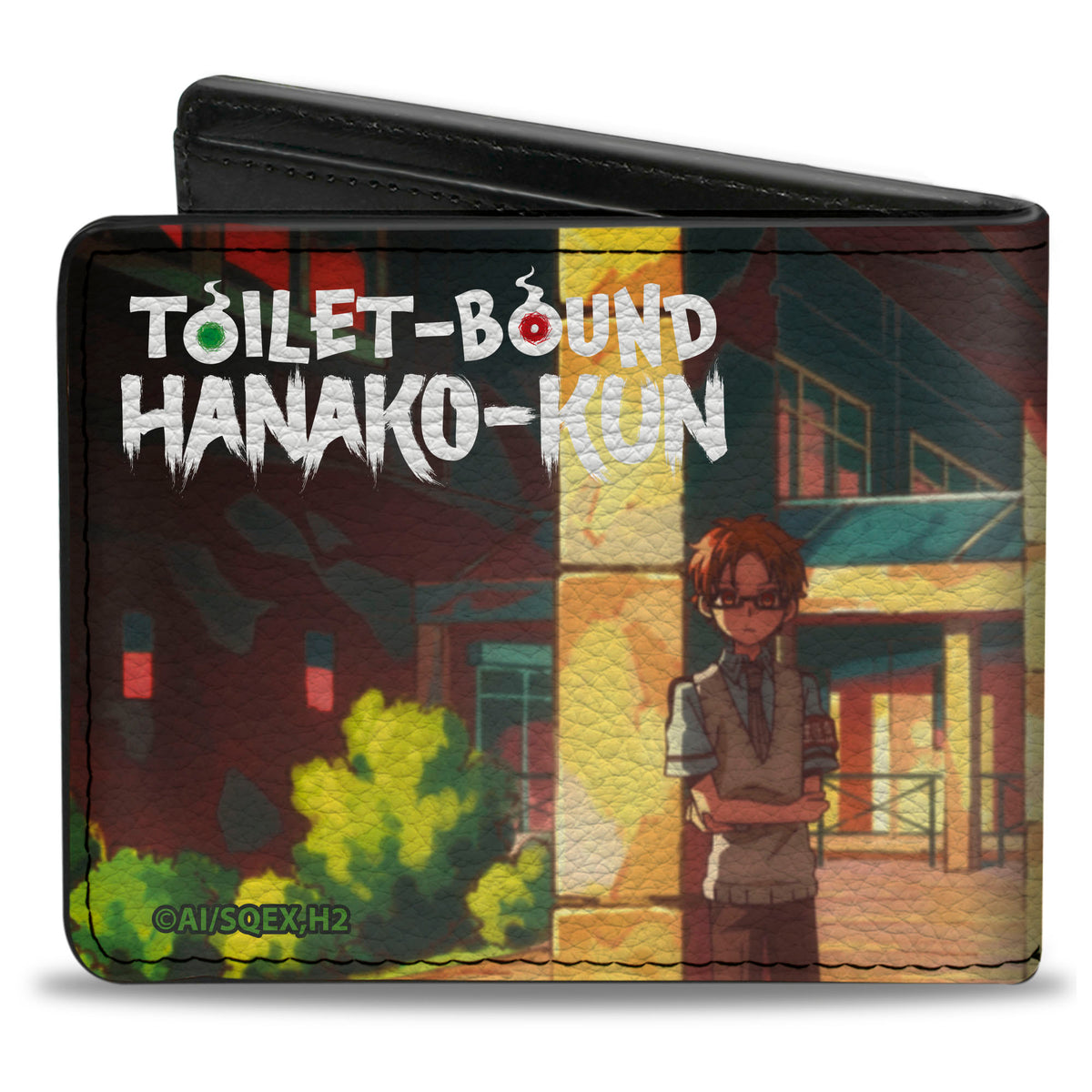 Bi-Fold Wallet - TOILET-BOUND HANAKO-KUN Teru and Aoi Hallway Scene and Title Logo Bi-Fold Wallets Toilet-Bound Hanako-Kun