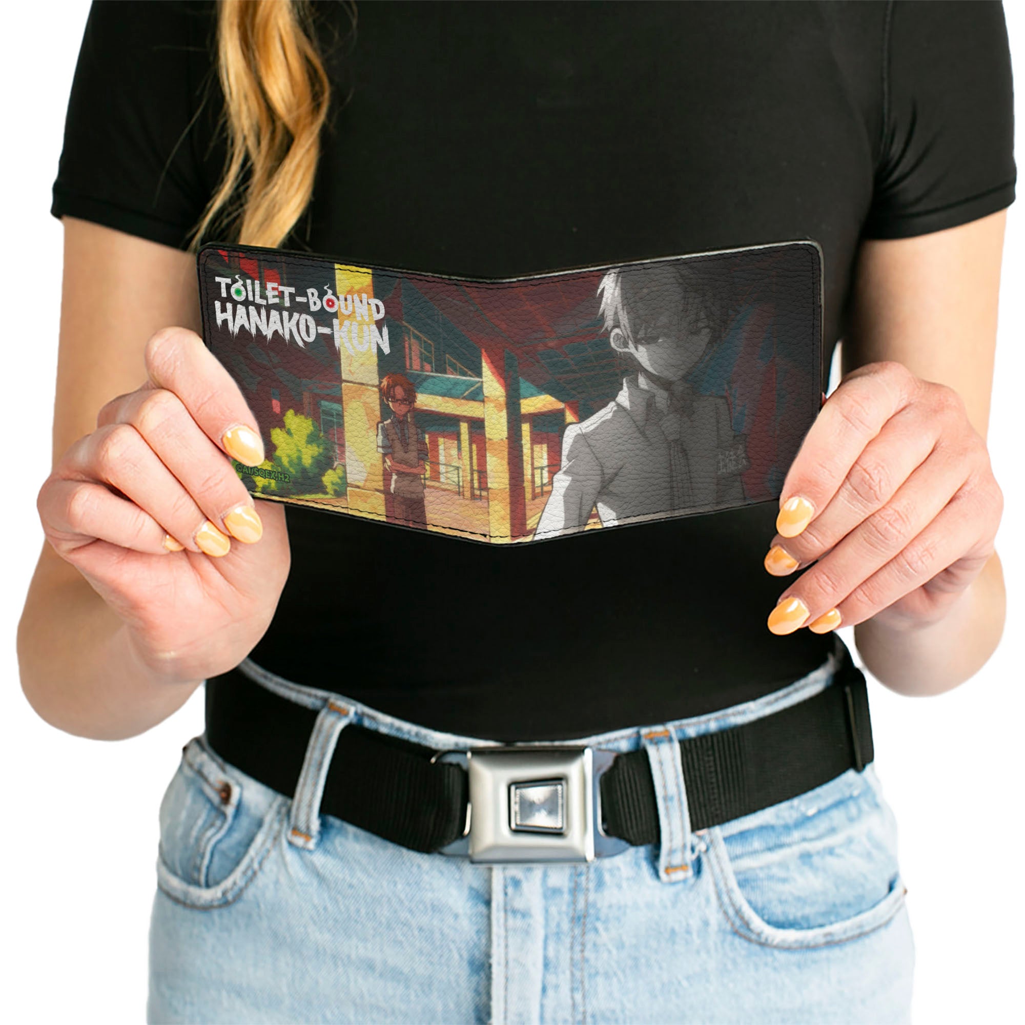 Bi-Fold Wallet - TOILET-BOUND HANAKO-KUN Teru and Aoi Hallway Scene and Title Logo Bi-Fold Wallets Toilet-Bound Hanako-Kun
