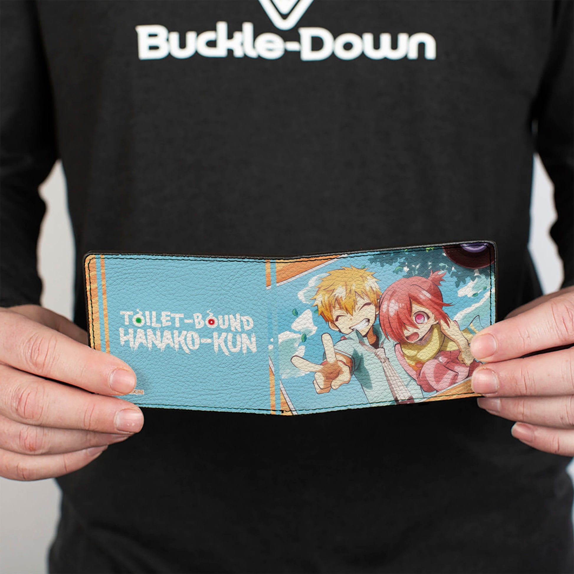 Bi-Fold Wallet - TOILET-BOUND HANAKO-KUN Kou and Mitsuba Peace Pose Blues Bi-Fold Wallets After-School Hanako-Kun