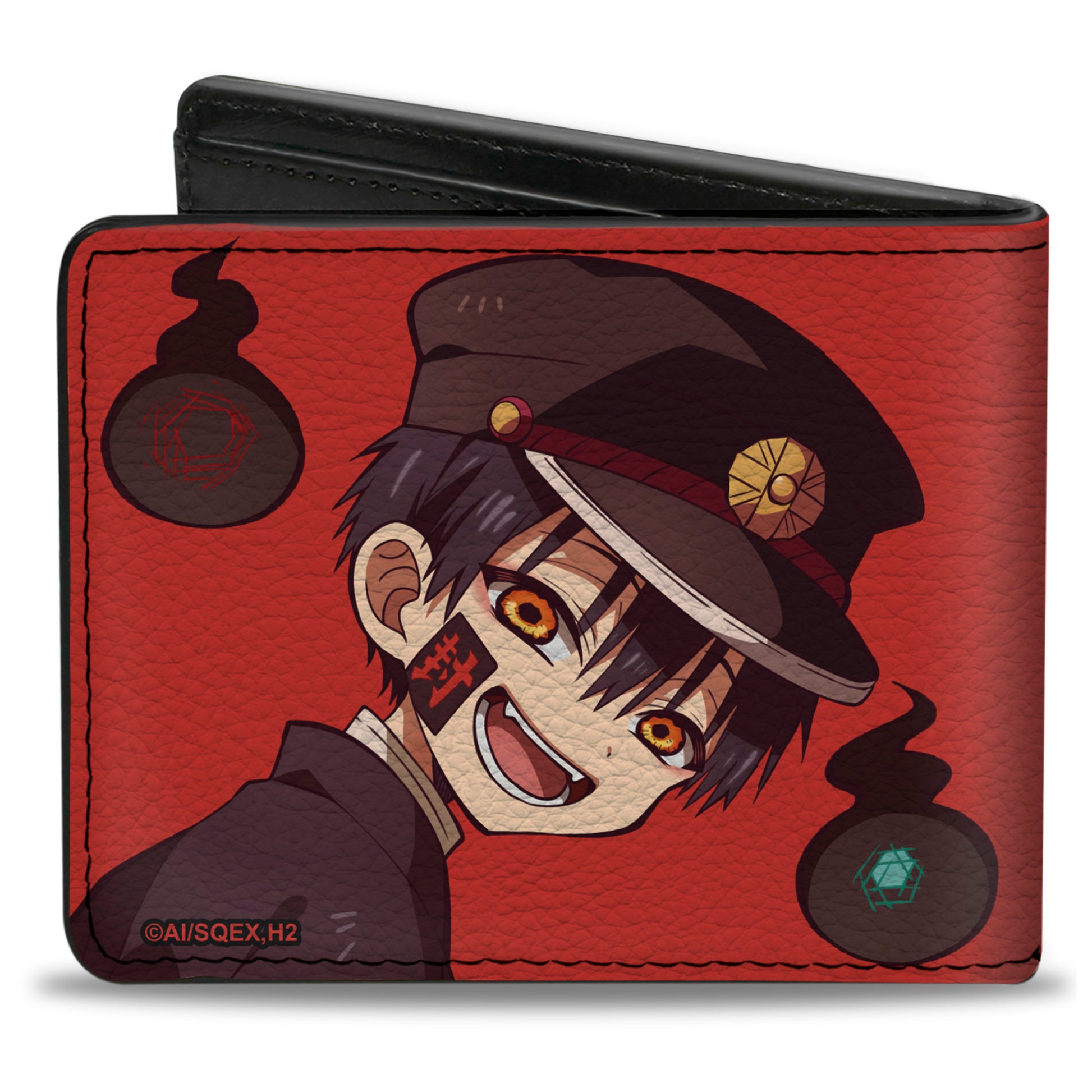 Bi-Fold Wallet - After-School Hanako-Kun Hanako Poses and Hakujouda Orbs Red Bi-Fold Wallets After-School Hanako-Kun