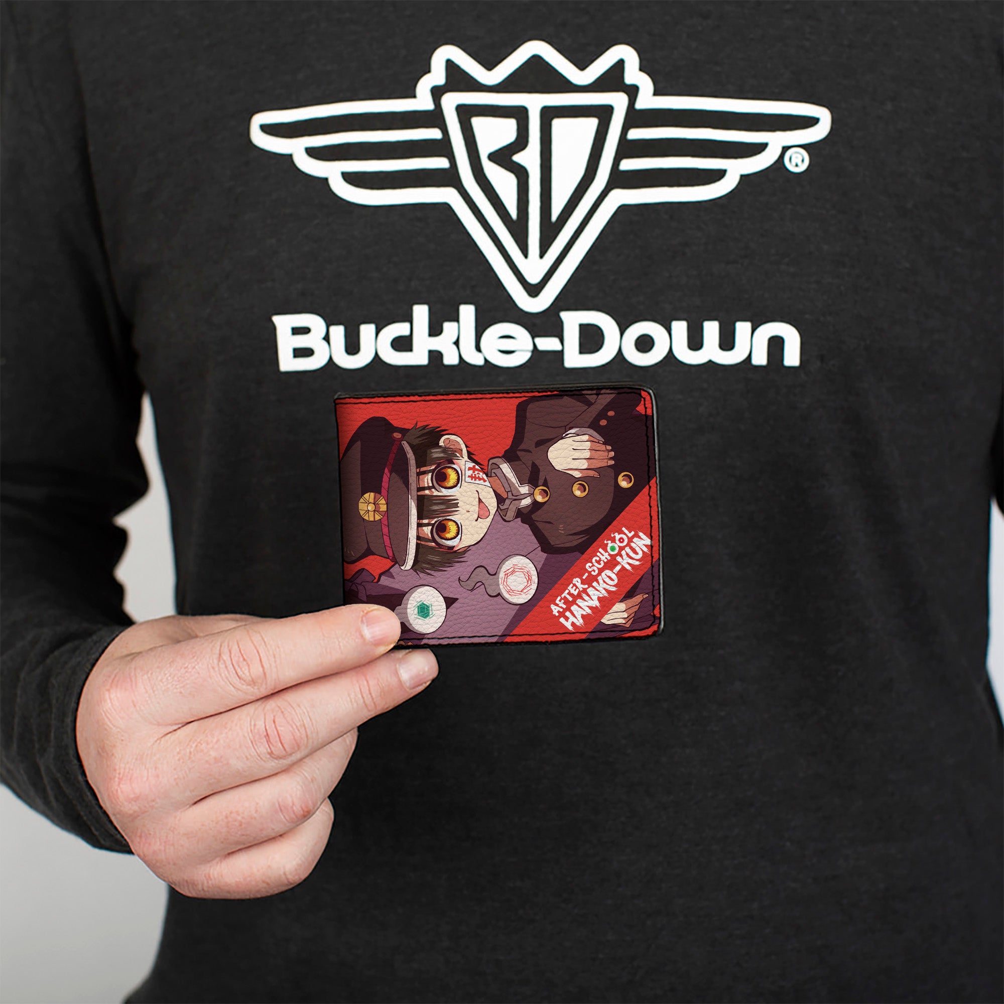 Bi-Fold Wallet - AFTER-SCHOOL HANAKO-KUN Hanako Poses and Title Logo Red Bi-Fold Wallets After-School Hanako-Kun