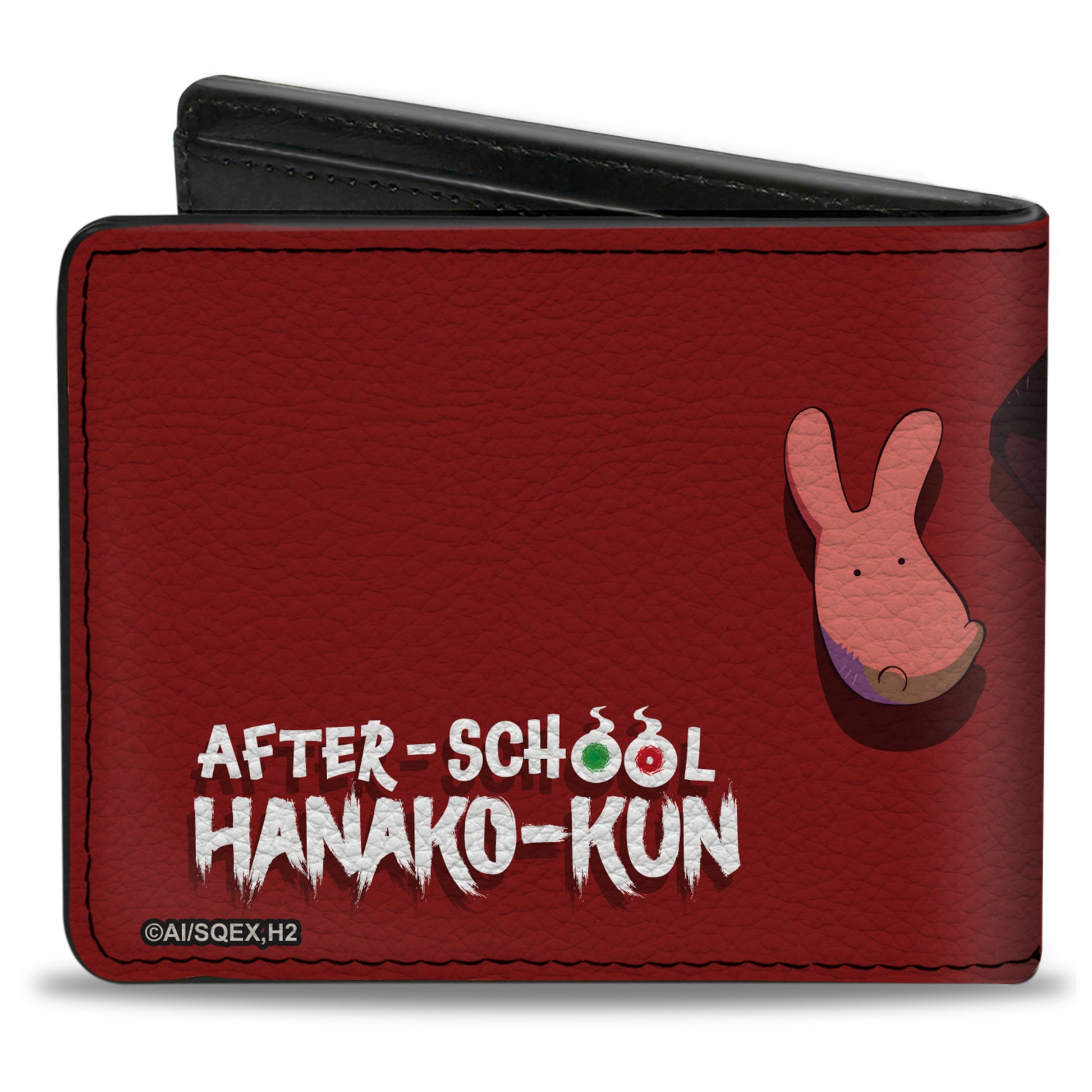 Bi-Fold Wallet - AFTER-SCHOOL HANAKO-KUN Hanako Flip Pose with Mokke and Title Logo Red Bi-Fold Wallets After-School Hanako-Kun