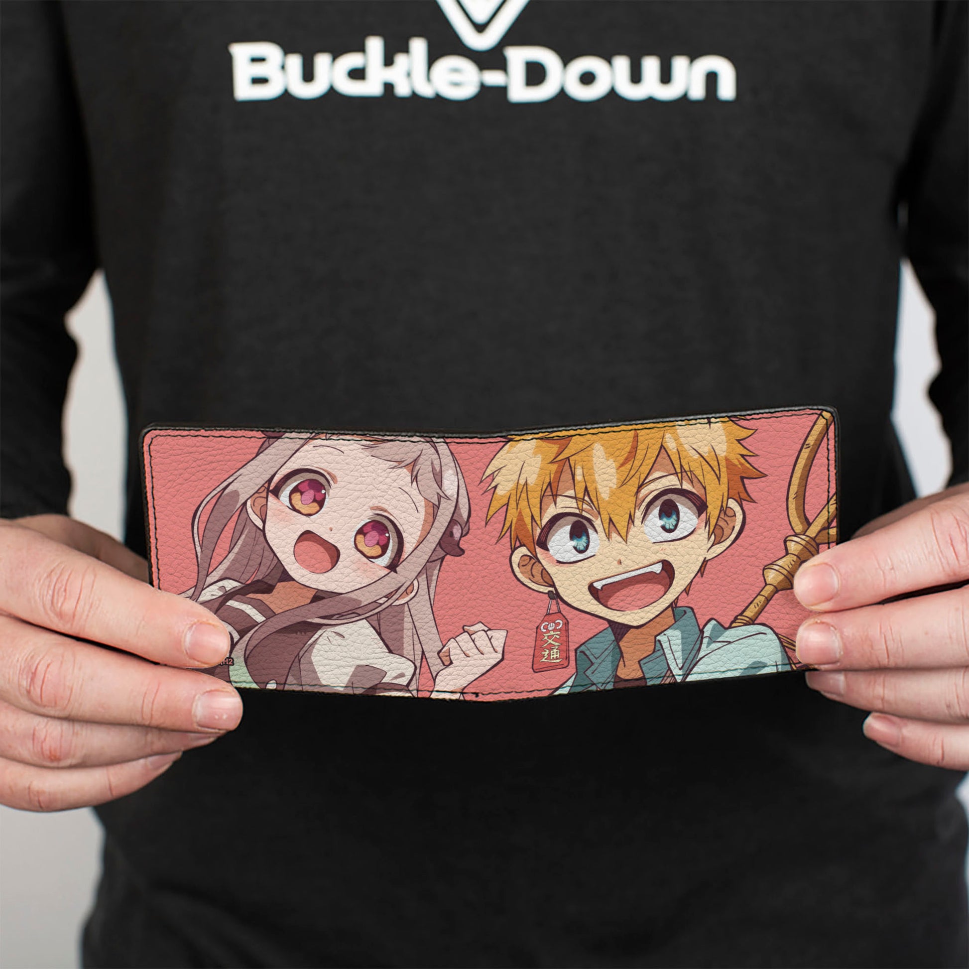 Bi-Fold Wallet - After School Hanako-Kun Kou and Nene Smiling Pose Pink Bi-Fold Wallets After-School Hanako-Kun