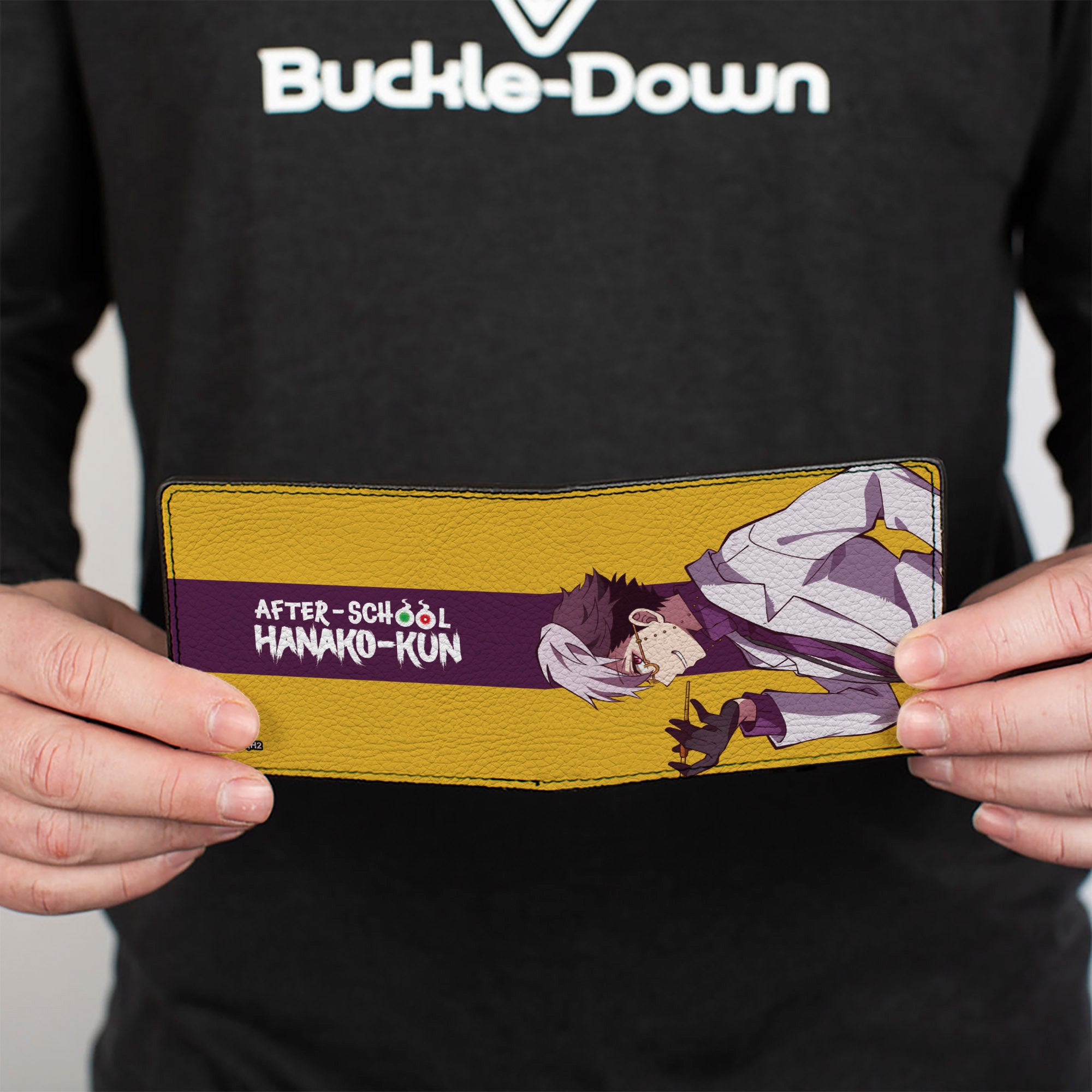 Bi-Fold Wallet - AFTER-SCHOOL HANAKO-KUN Tsuchigomori Ryuirou Pose and Title Logo Yellow Bi-Fold Wallets After-School Hanako-Kun