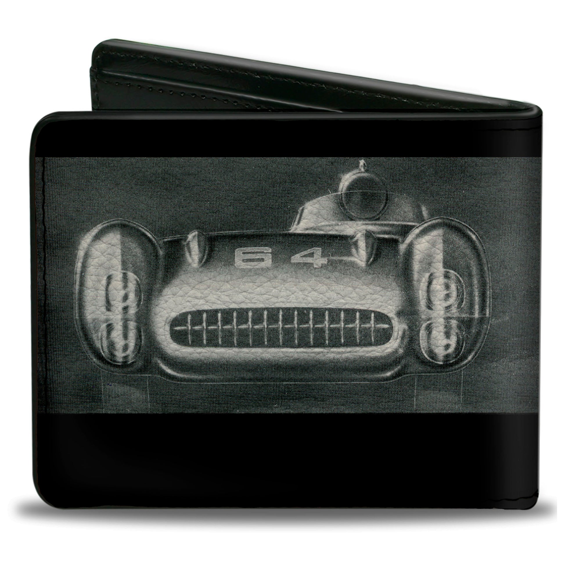 Bi-Fold Wallet - CORVETTE '56 SS Bumper + Grill Black Grays White Bi-Fold Wallets GM General Motors