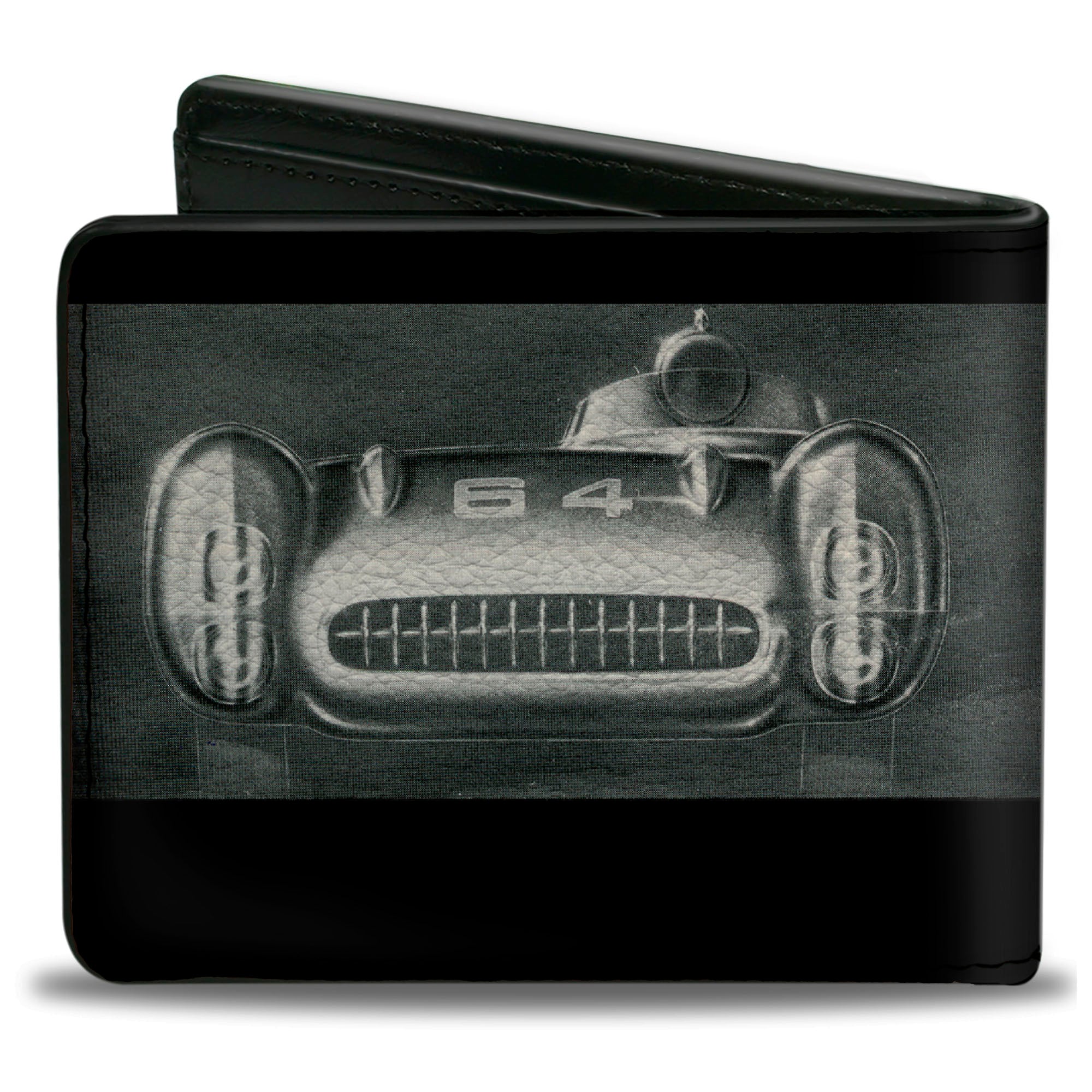 Bi-Fold Wallet - CORVETTE '56 SS Bumper + Grill Black Grays White Bi-Fold Wallets GM General Motors