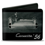 Bi-Fold Wallet - CORVETTE '56 SS Bumper + Grill Black Grays White Bi-Fold Wallets GM General Motors