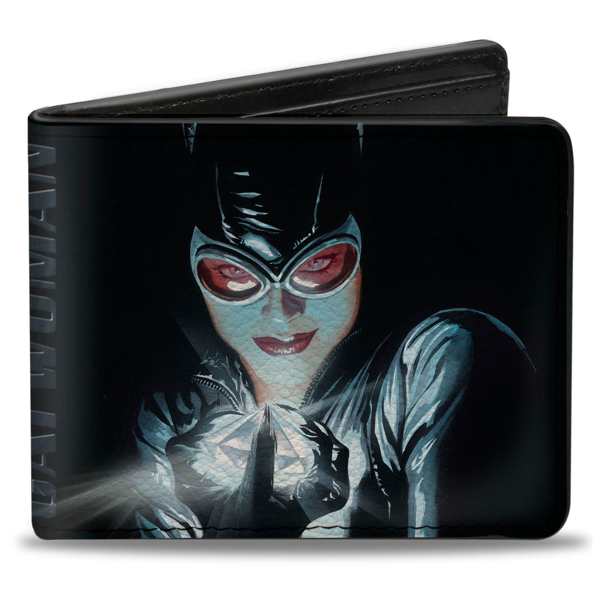 Bi-Fold Wallet - CATWOMAN Holding Diamond Batman Issue 685 Comic Book Cover Pose Black Bi-Fold Wallets DC Comics
