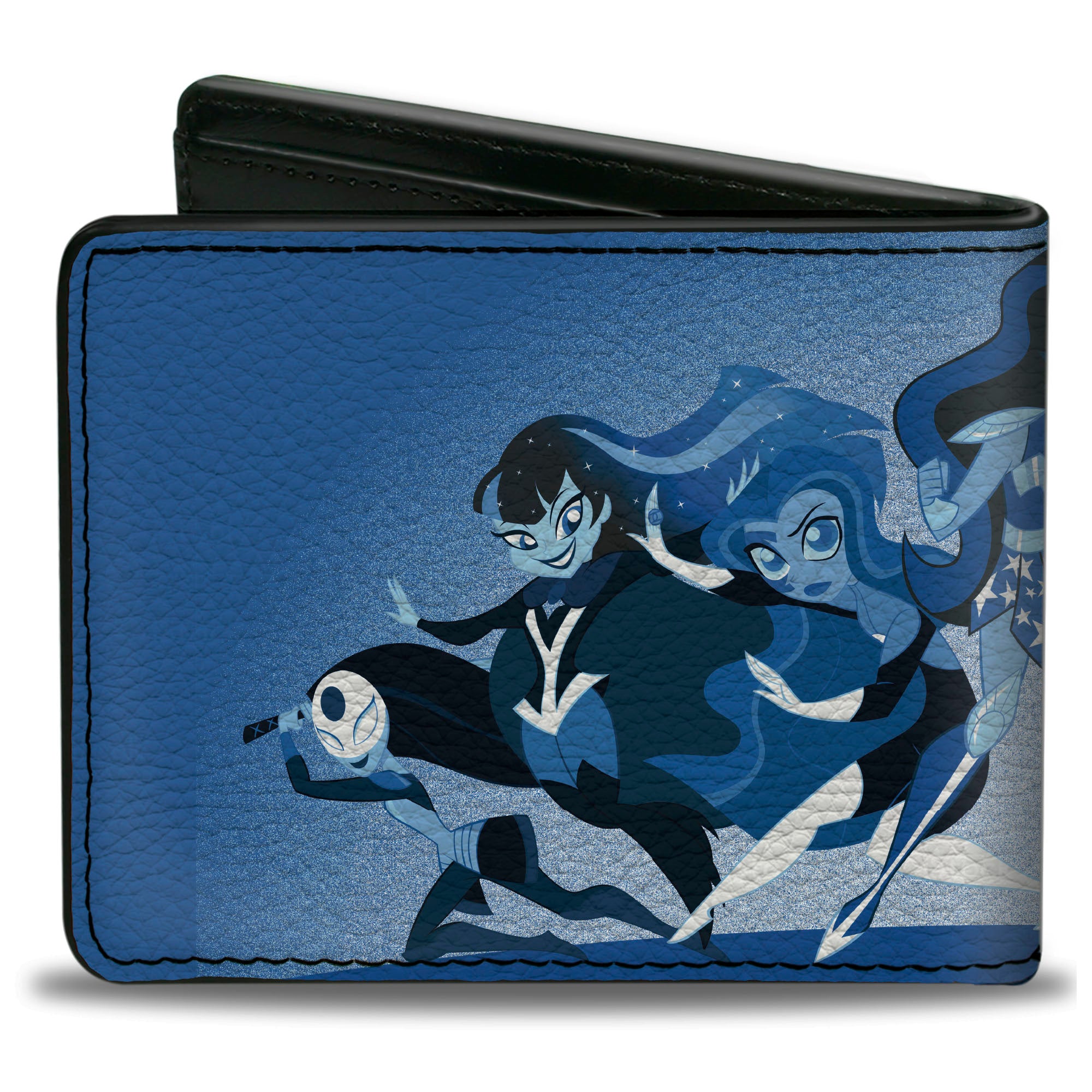 Bi-Fold Wallet - DC SUPER HERO GIRLS Diamond Logo 7-Character Group Pose Blues Red Bi-Fold Wallets DC Comics