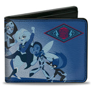 Bi-Fold Wallet - DC SUPER HERO GIRLS Diamond Logo 7-Character Group Pose Blues Red Bi-Fold Wallets DC Comics