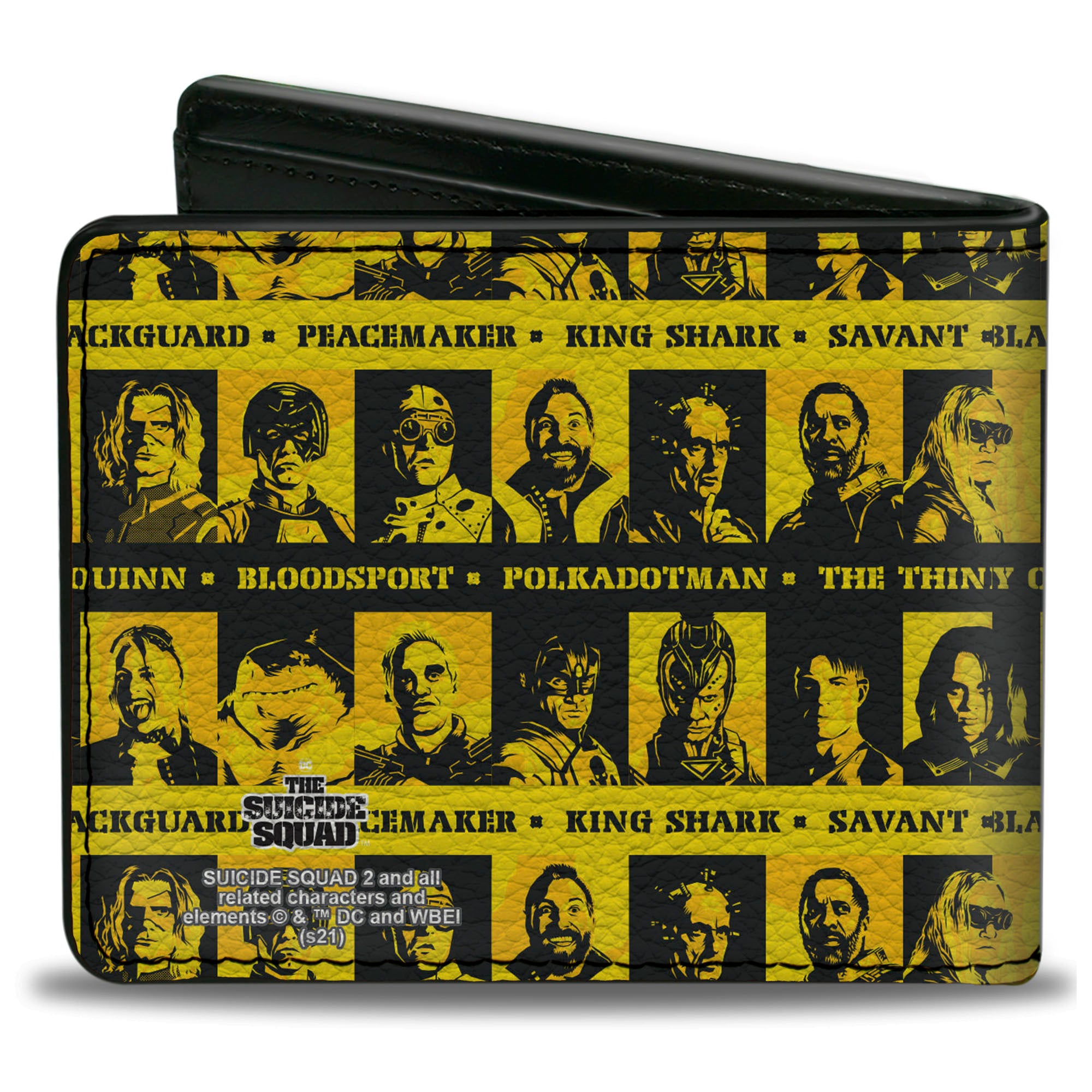 Bi-Fold Wallet - The Suicide Squad 2021 Character Caution Blocks Tape Yellows Black Bi-Fold Wallets DC Comics